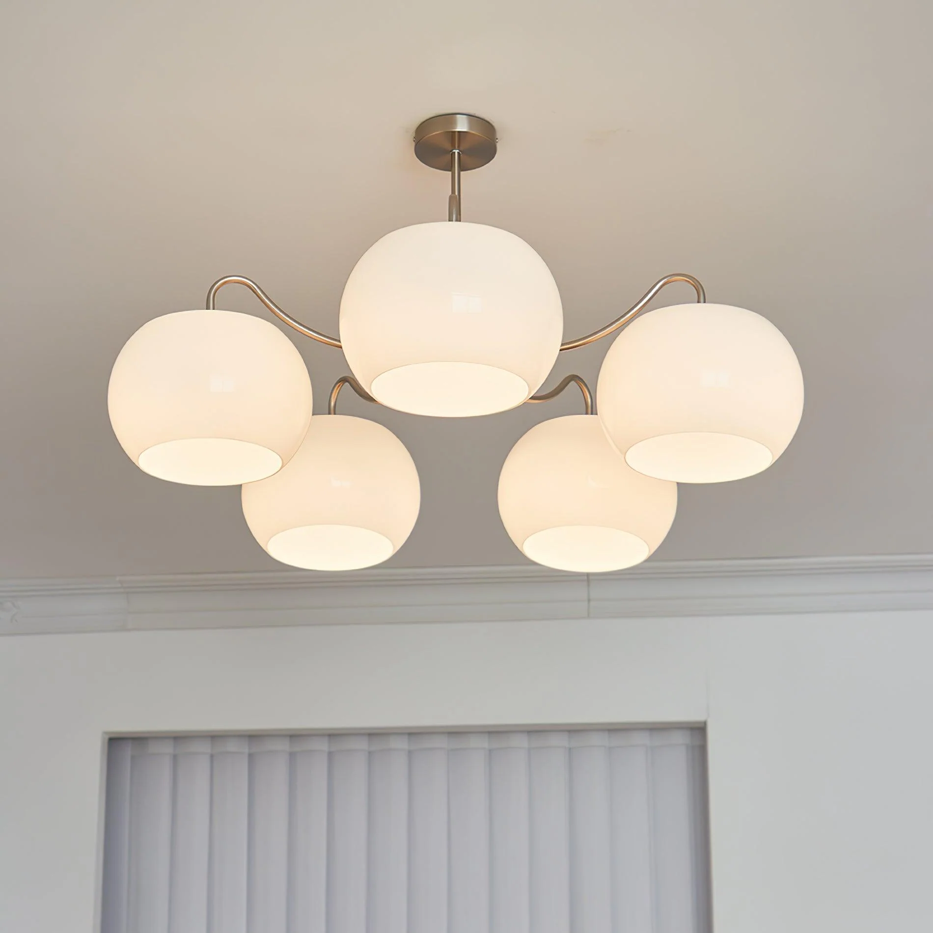 Aurora Chandelier White Glass Persimmon Shape - Image 7