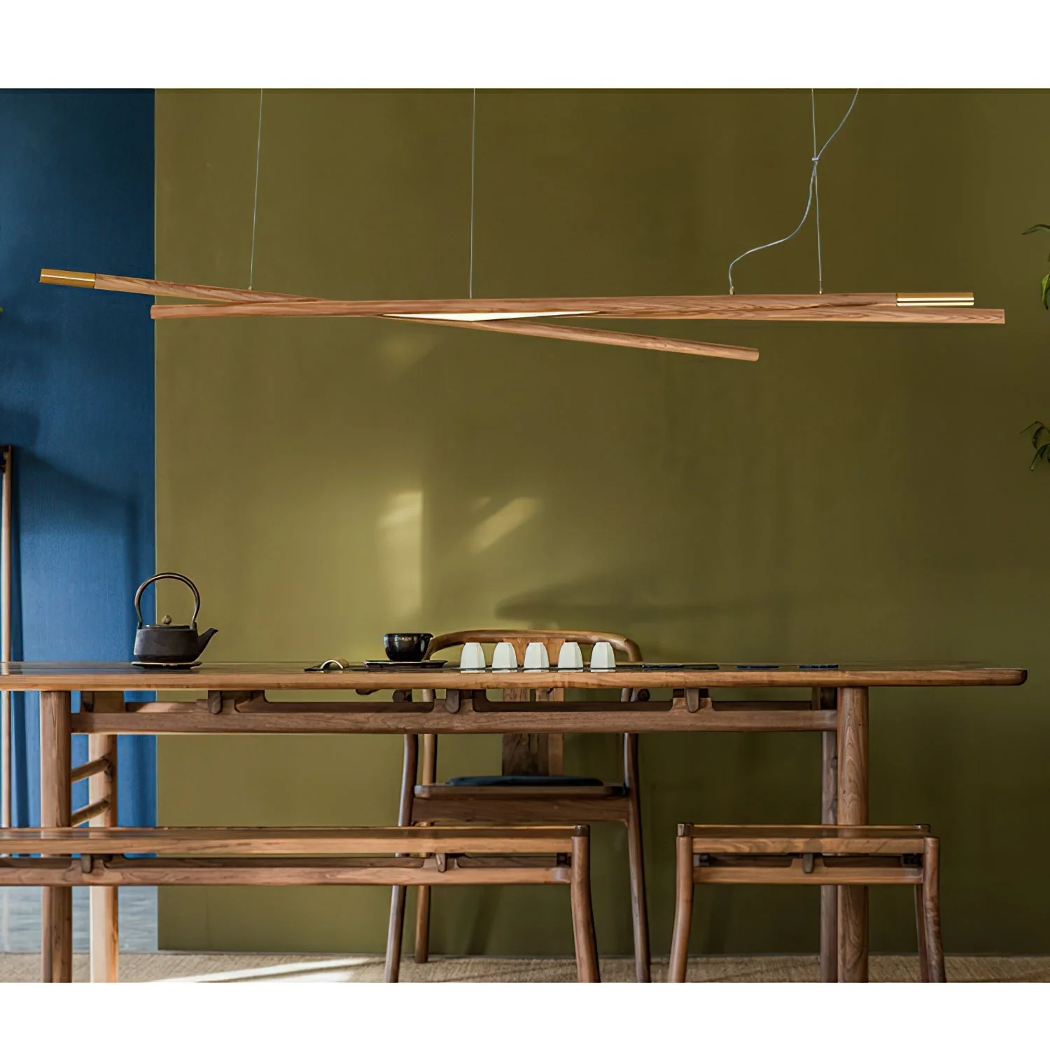 Aurora Chandelier Wooden Linear LED - Image 10