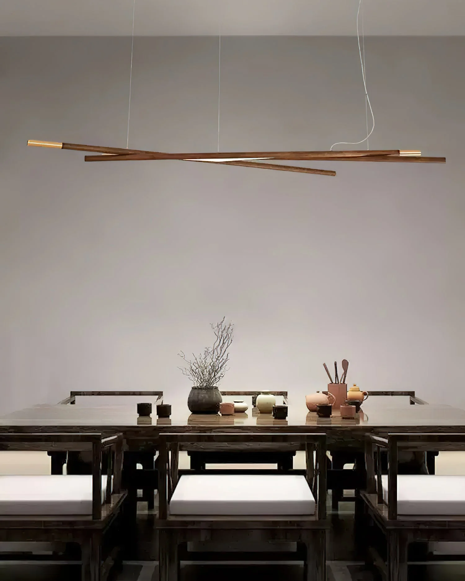 Aurora Chandelier Wooden Linear LED - Image 12