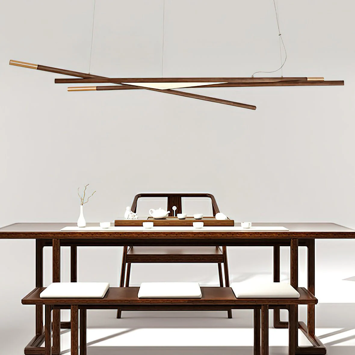 Aurora Chandelier Wooden Linear LED - Image 16