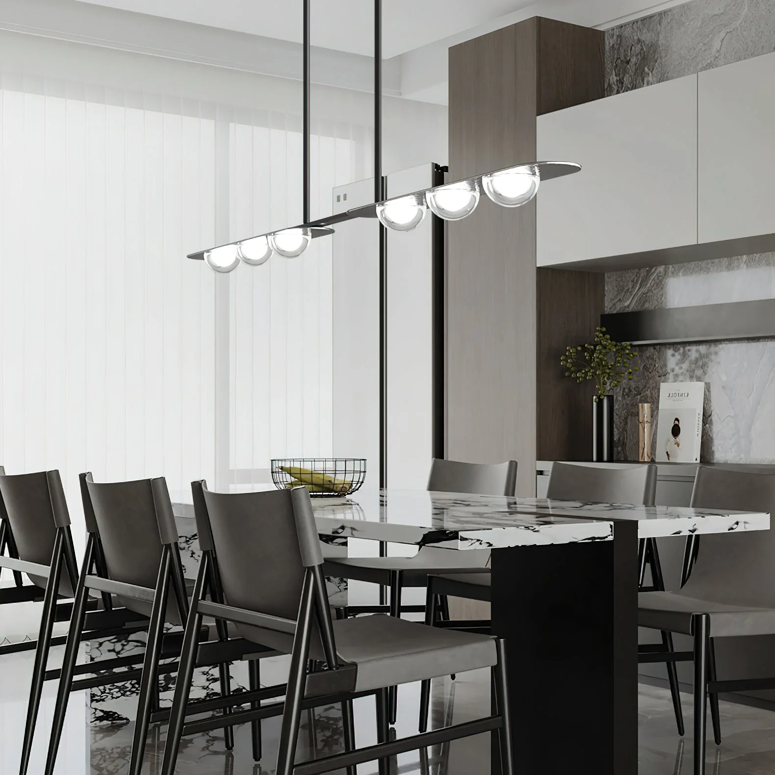 Aurora Pendant Lamp Linear Glass Minimalist - Image 8