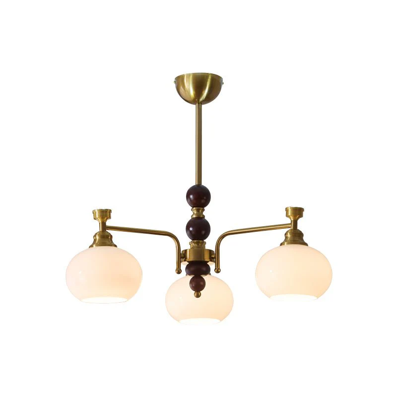 Aursolos Traditional Elegance Wood Glass Chandelier - Image 15