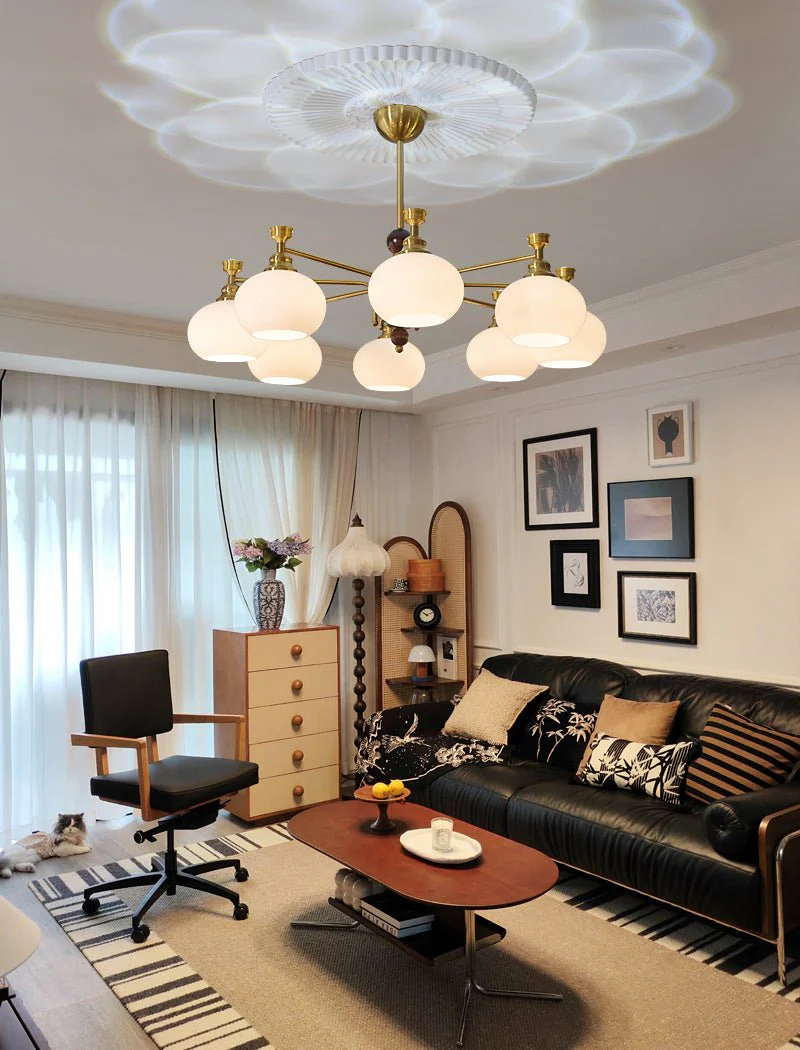 Aursolos Traditional Elegance Wood Glass Chandelier - Image 28