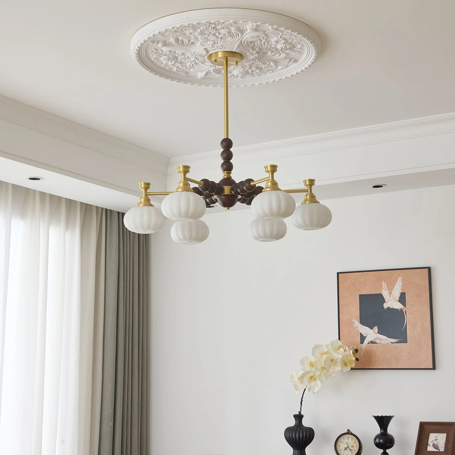 Avdorira Elegance Vintage Brass Wood Chandelier - Image 14