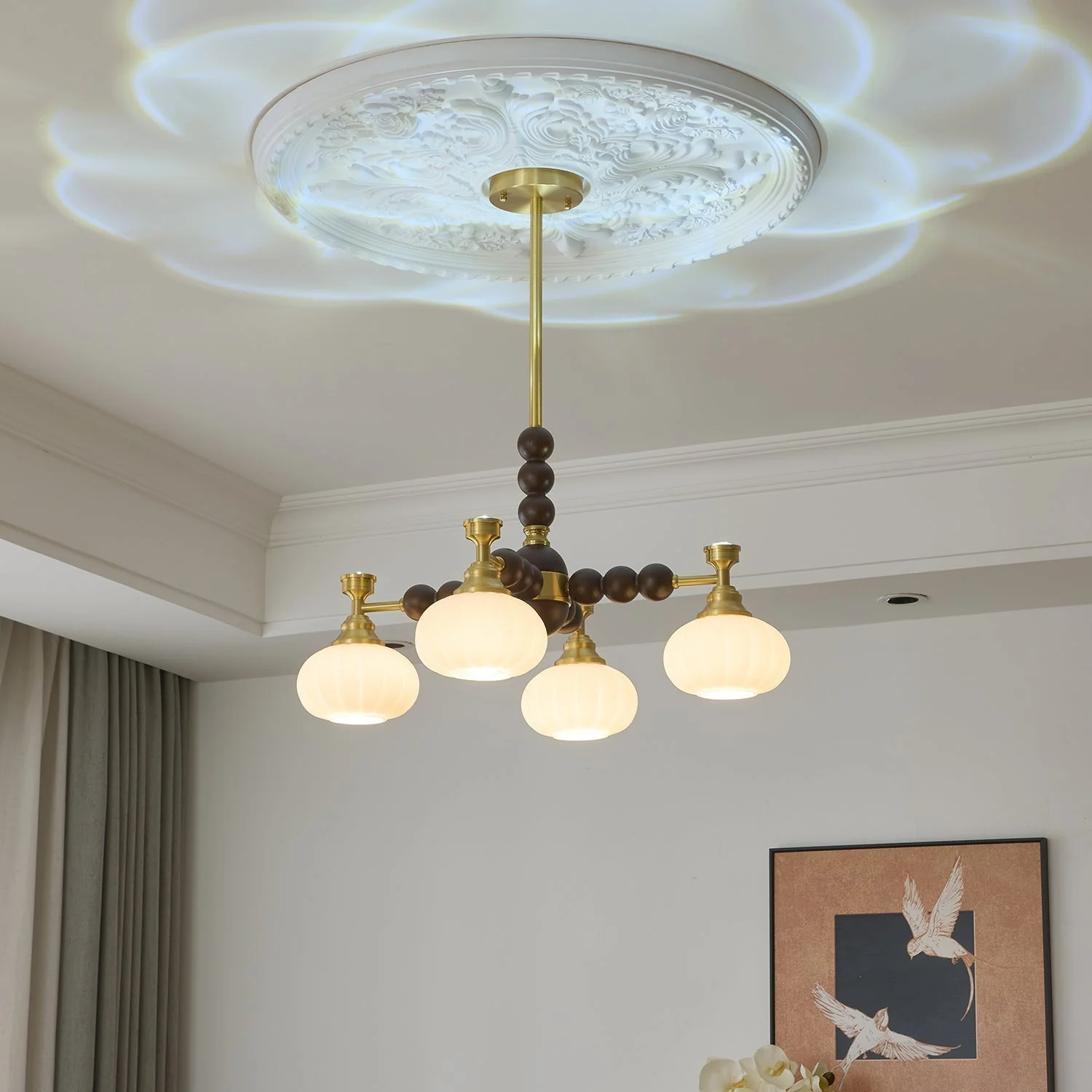 Avdorira Elegance Vintage Brass Wood Chandelier - Image 15