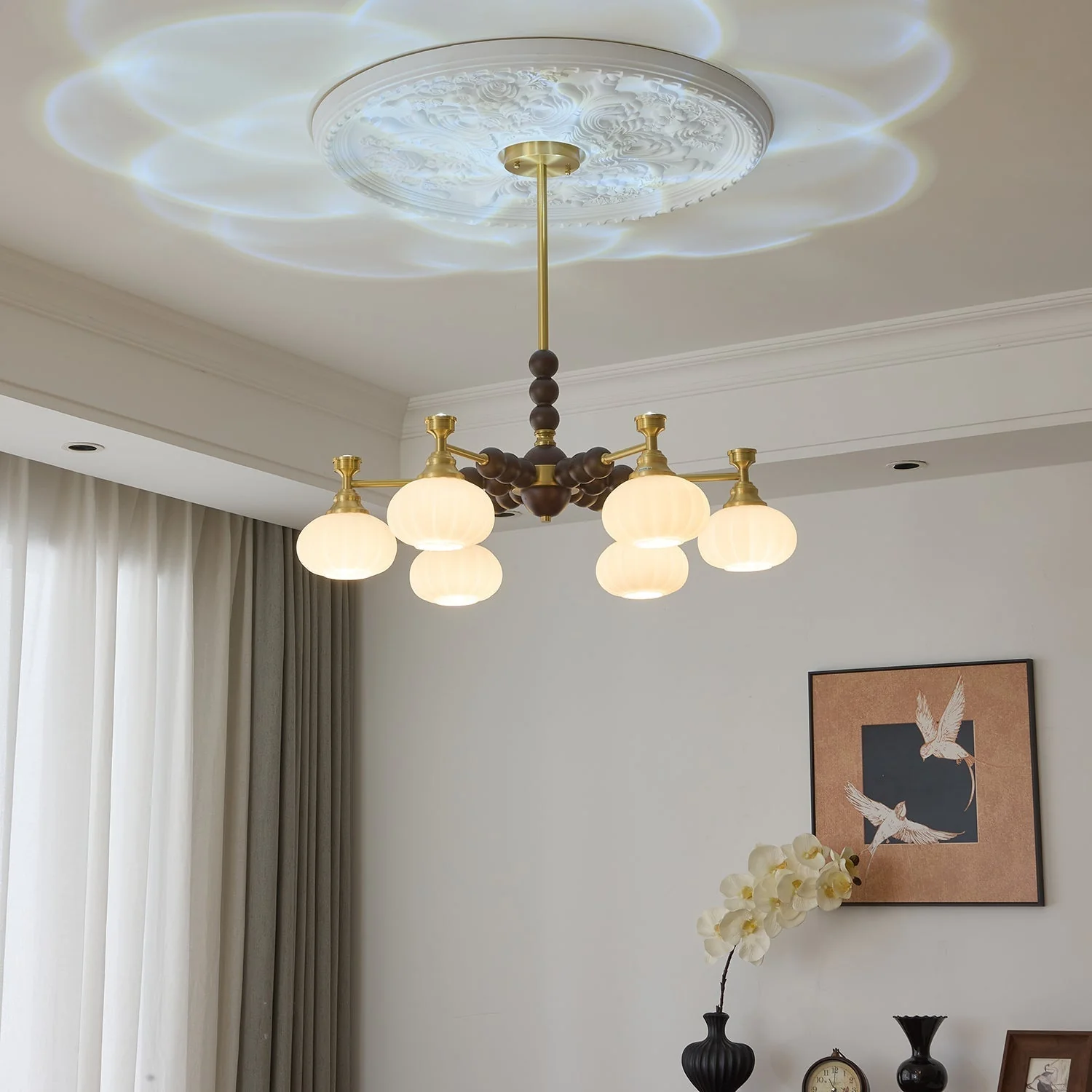 Avdorira Elegance Vintage Brass Wood Chandelier - Image 4