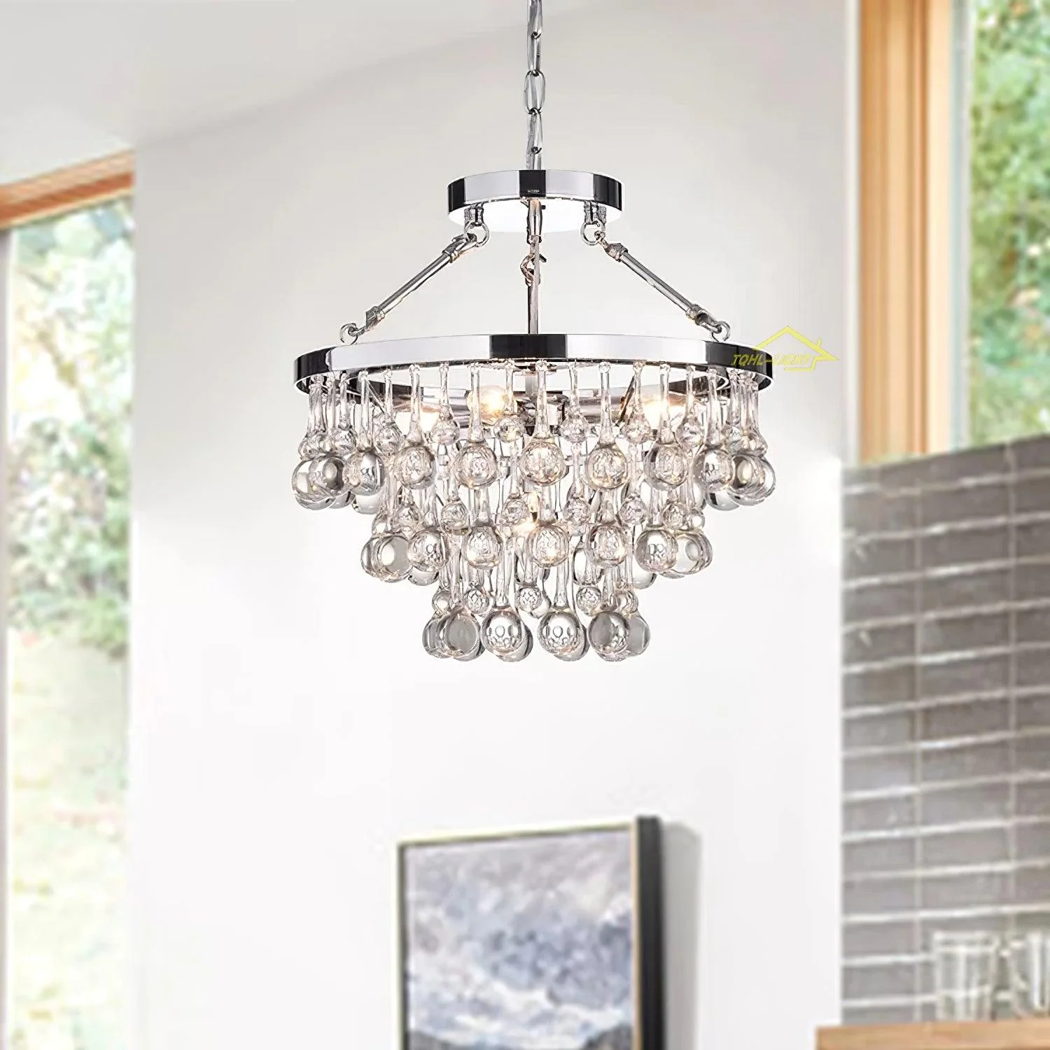 Avelis Postmodern Luxury Unique Tiered Crystal Chandelier - Image 12