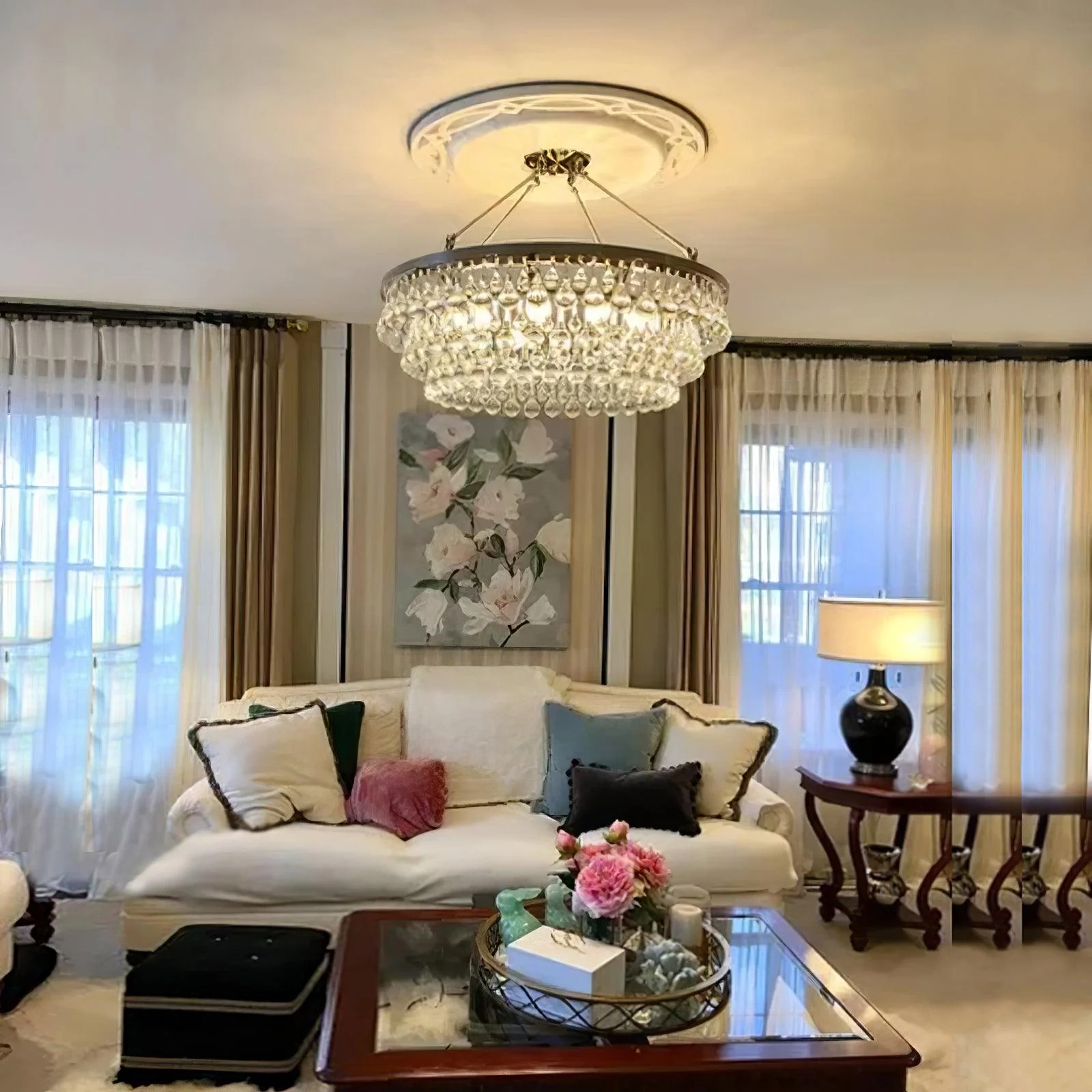 Avelis Postmodern Luxury Unique Tiered Crystal Chandelier - Image 52