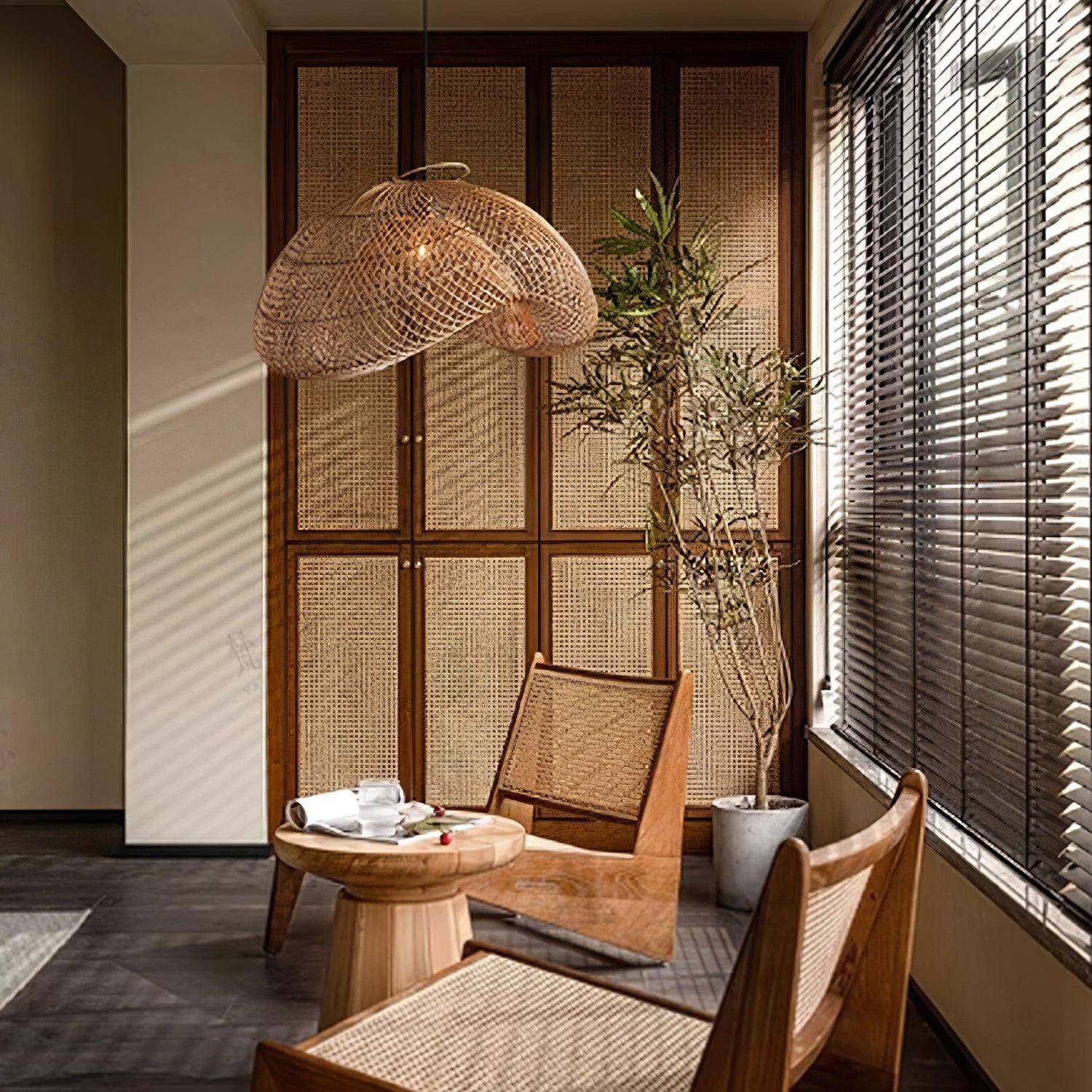 Averon Rattan Vintage Pendant Light - Image 14
