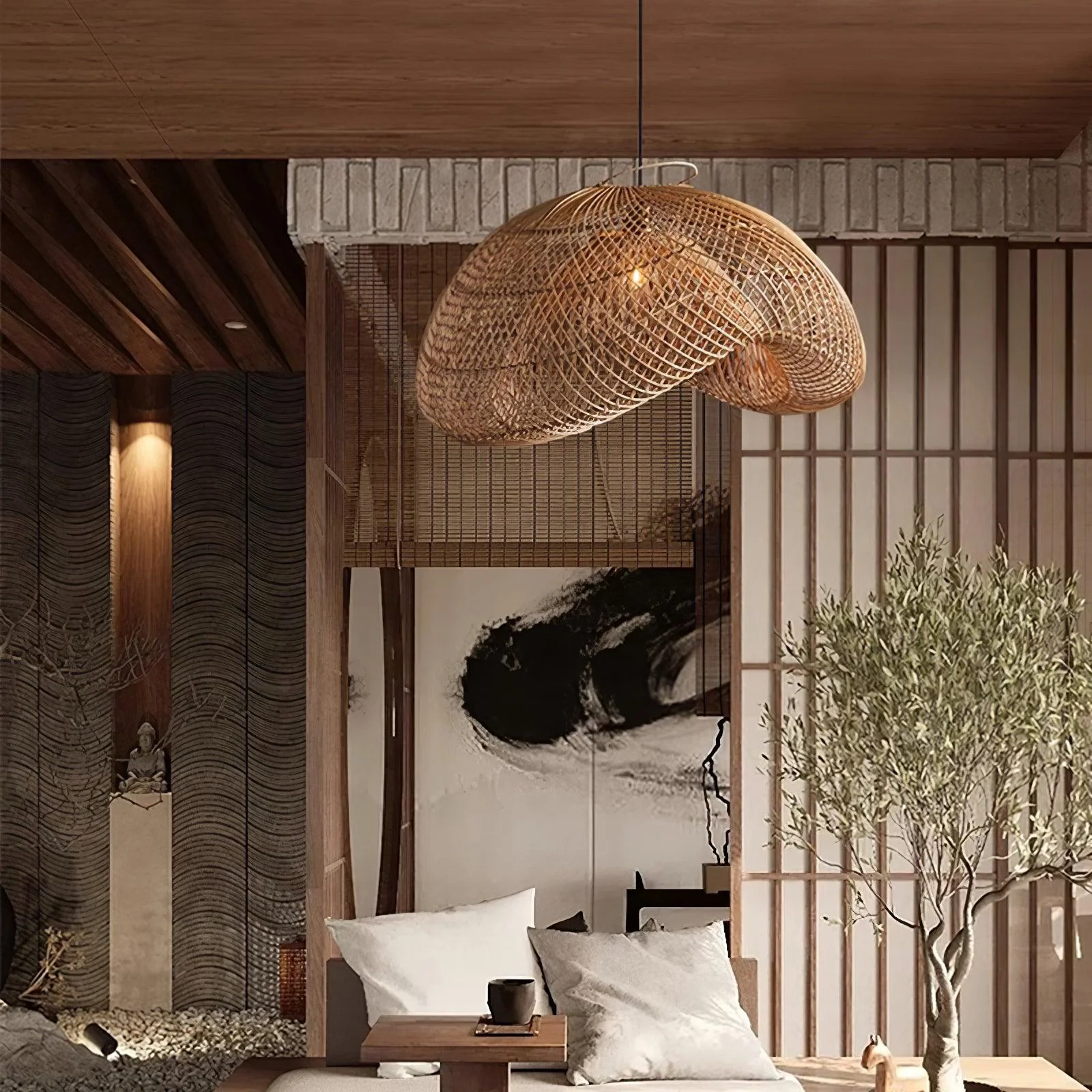 Averon Rattan Vintage Pendant Light - Image 15