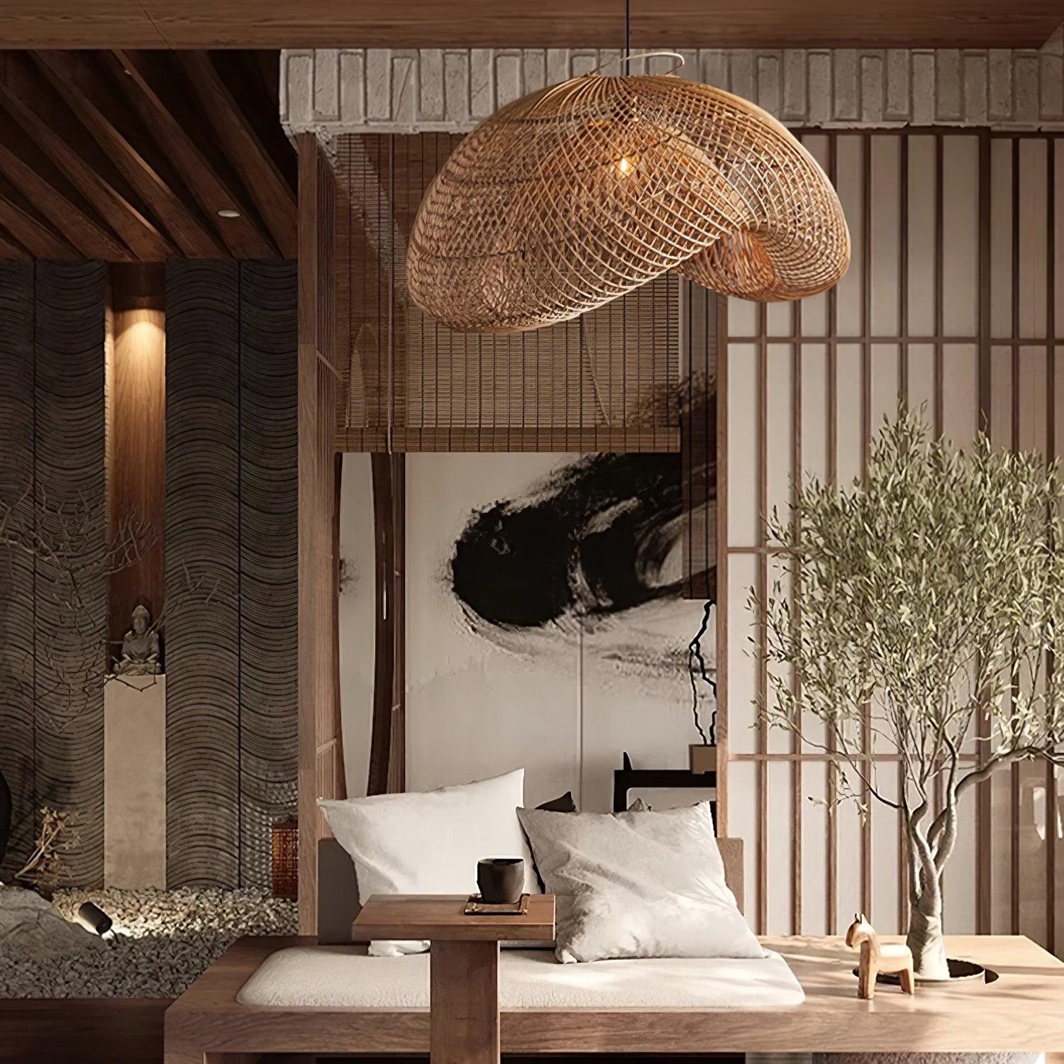 Averon Rattan Vintage Pendant Light - Image 7