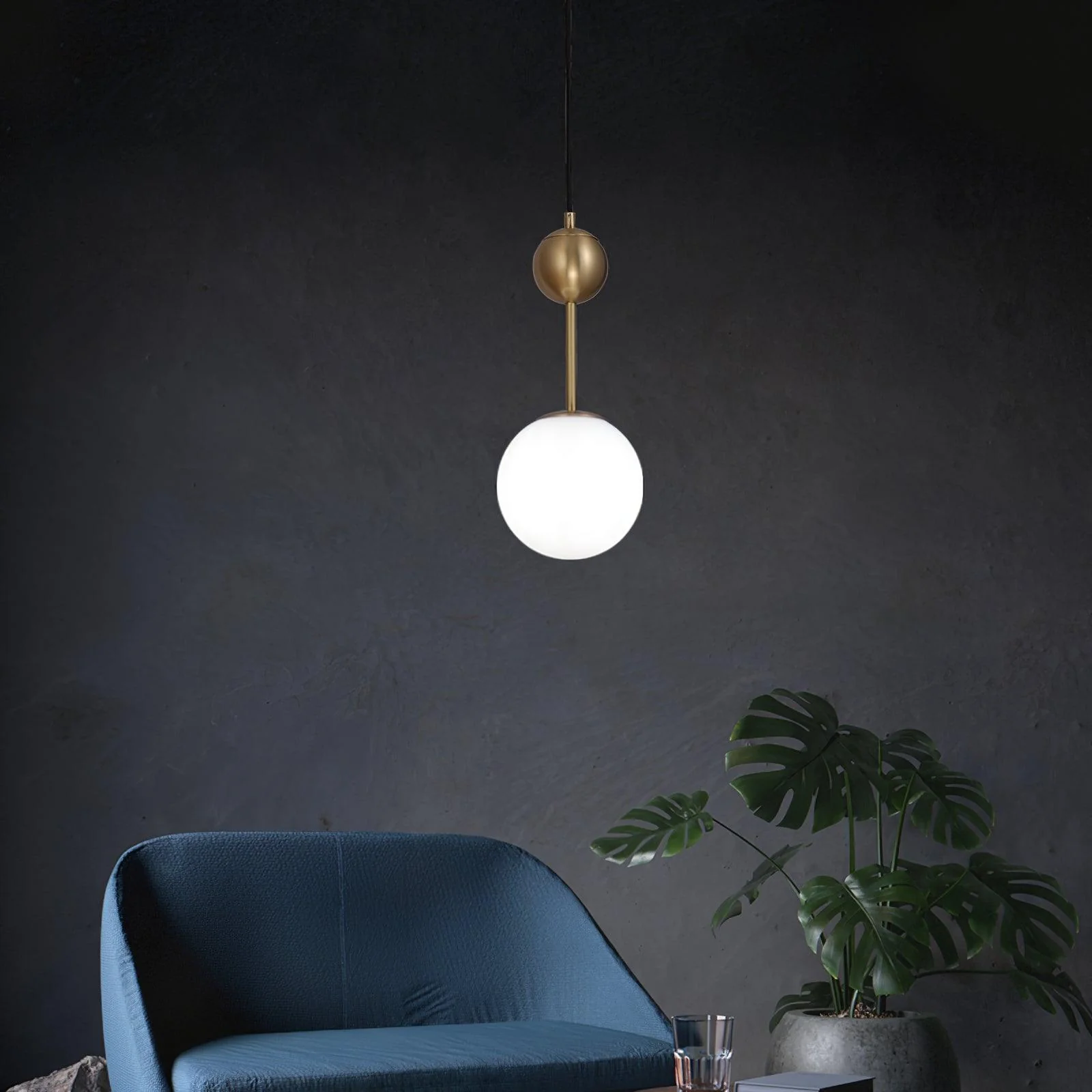 Aviaran Brass & Glass Classic Pendant Light - Image 4