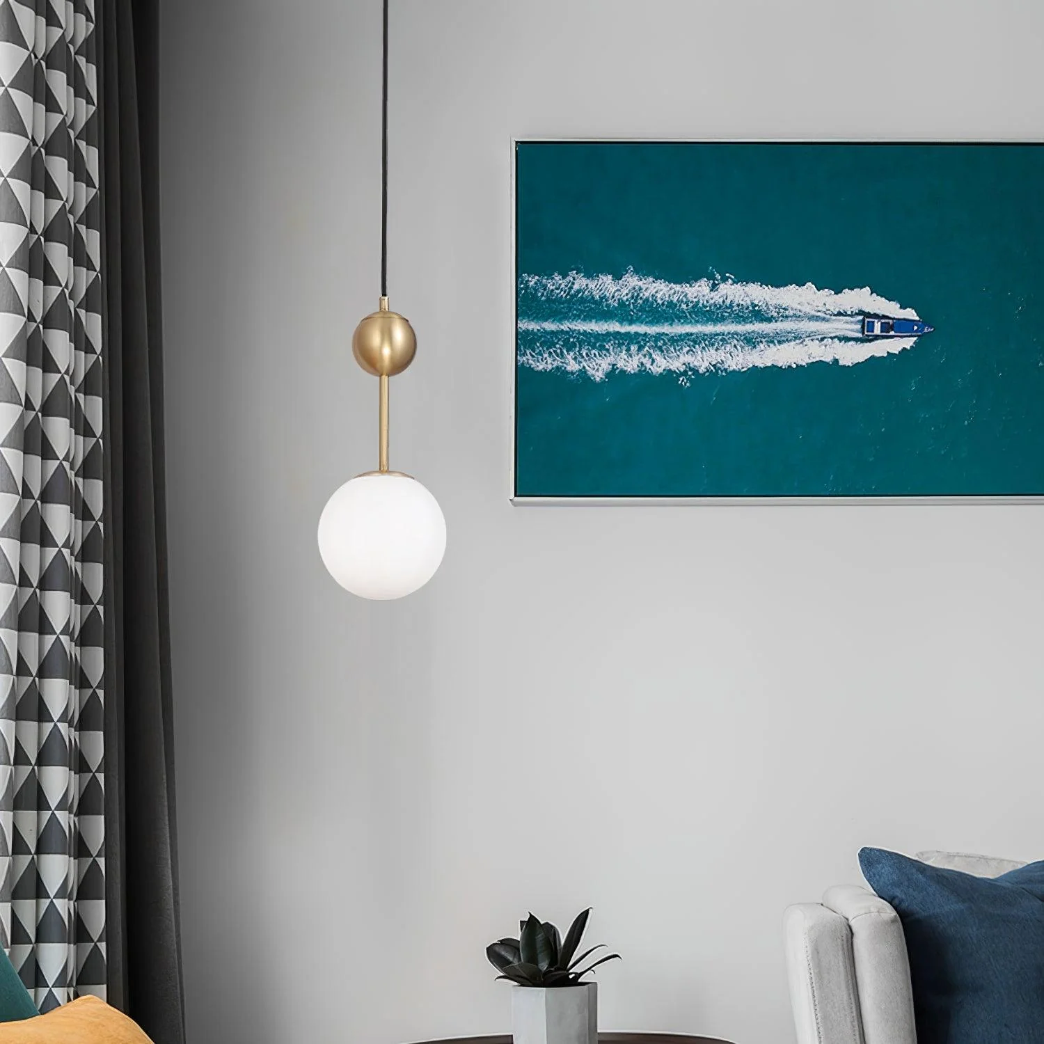 Aviaran Brass & Glass Classic Pendant Light - Image 5