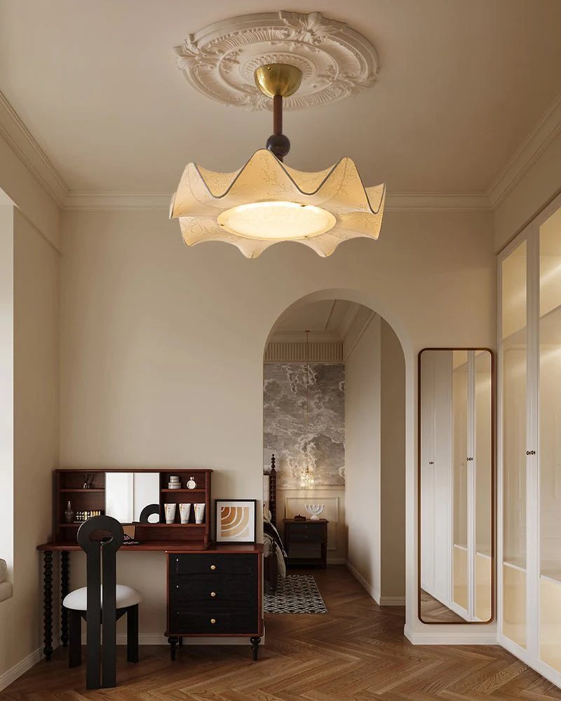 Avlorus Traditional Premium Elegance Wood Fabric Ceiling Light - Image 17