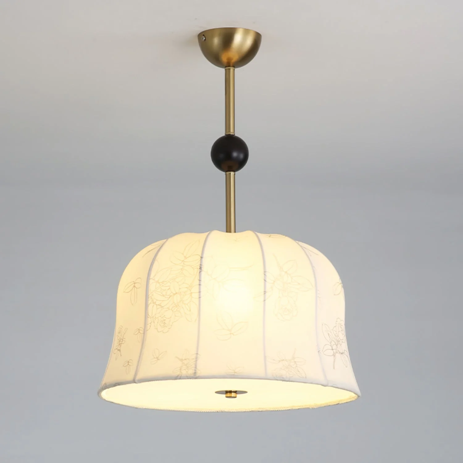Avnoren Blossom Curve Fabric Wood Pendant Lamp - Image 11