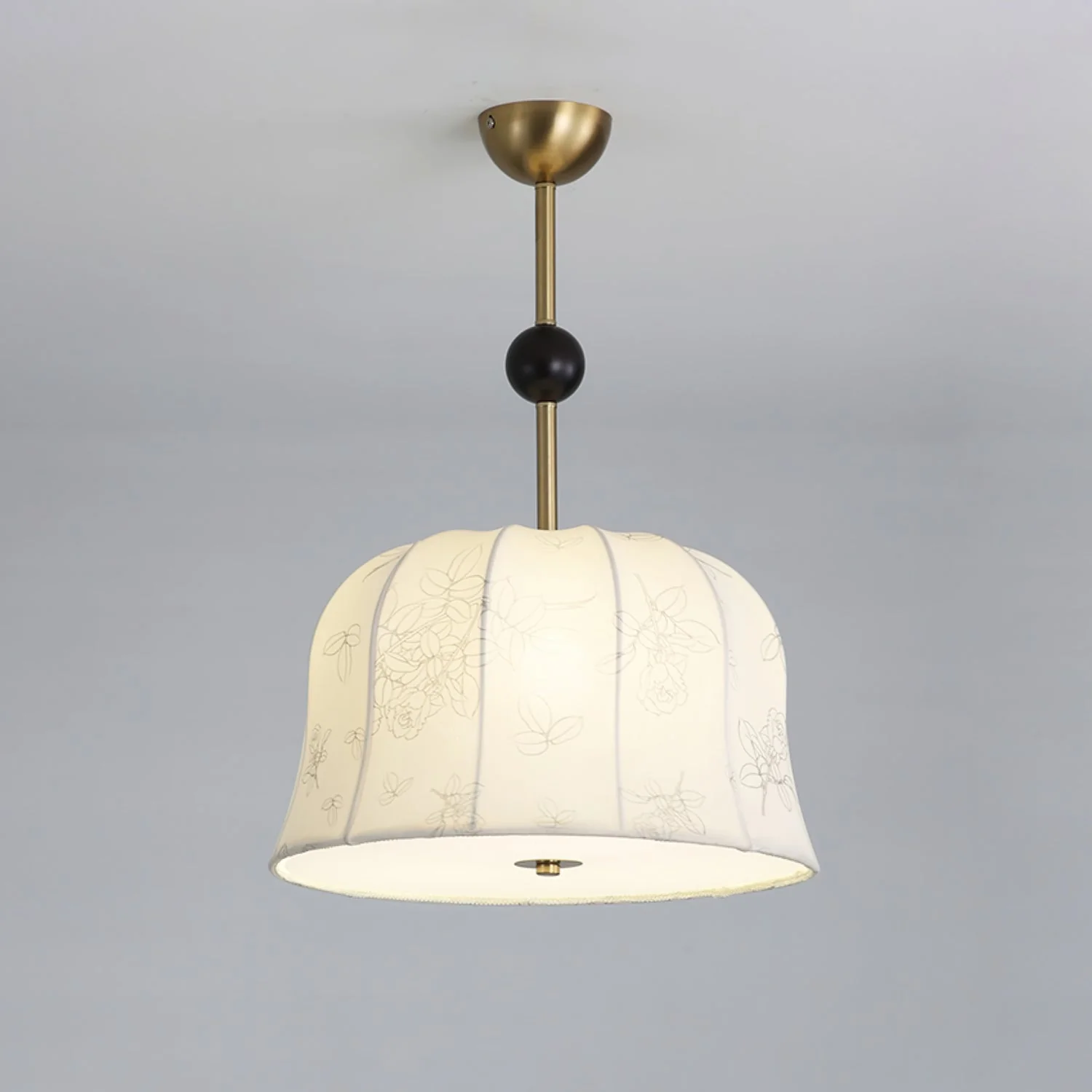 Avnoren Blossom Curve Fabric Wood Pendant Lamp - Image 15