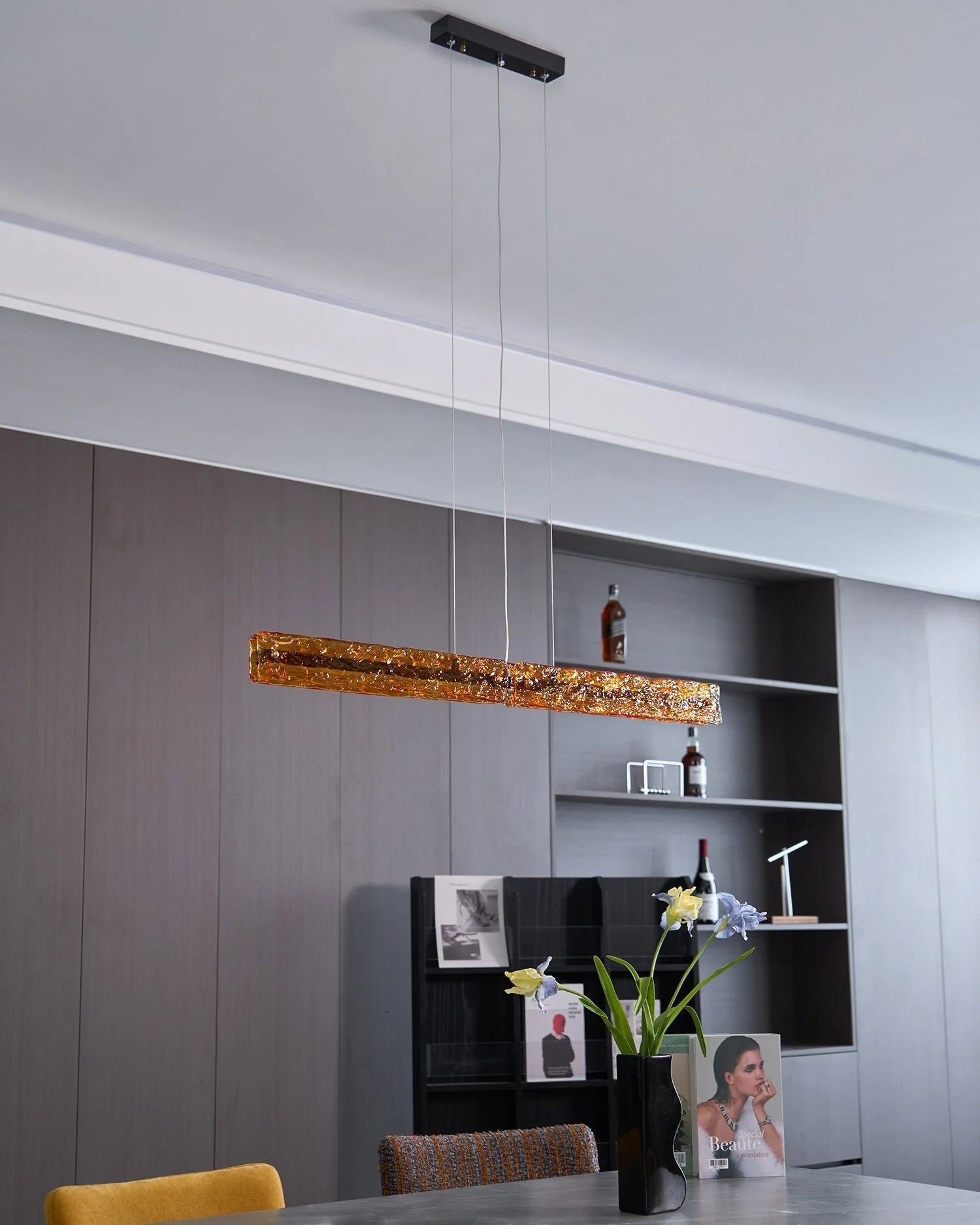 Avnorira Modern Minimalist Linear Island Glass Pendant Lamp - Image 10