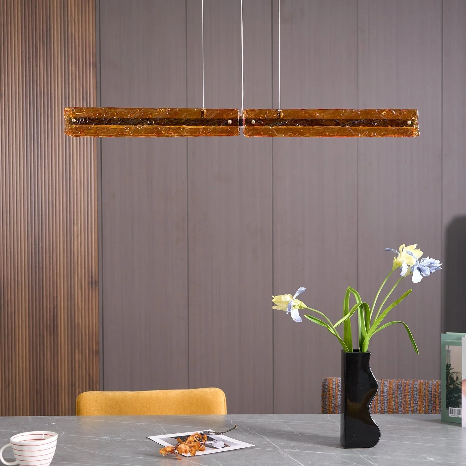 Avnorira Modern Minimalist Linear Island Glass Pendant Lamp - Image 2