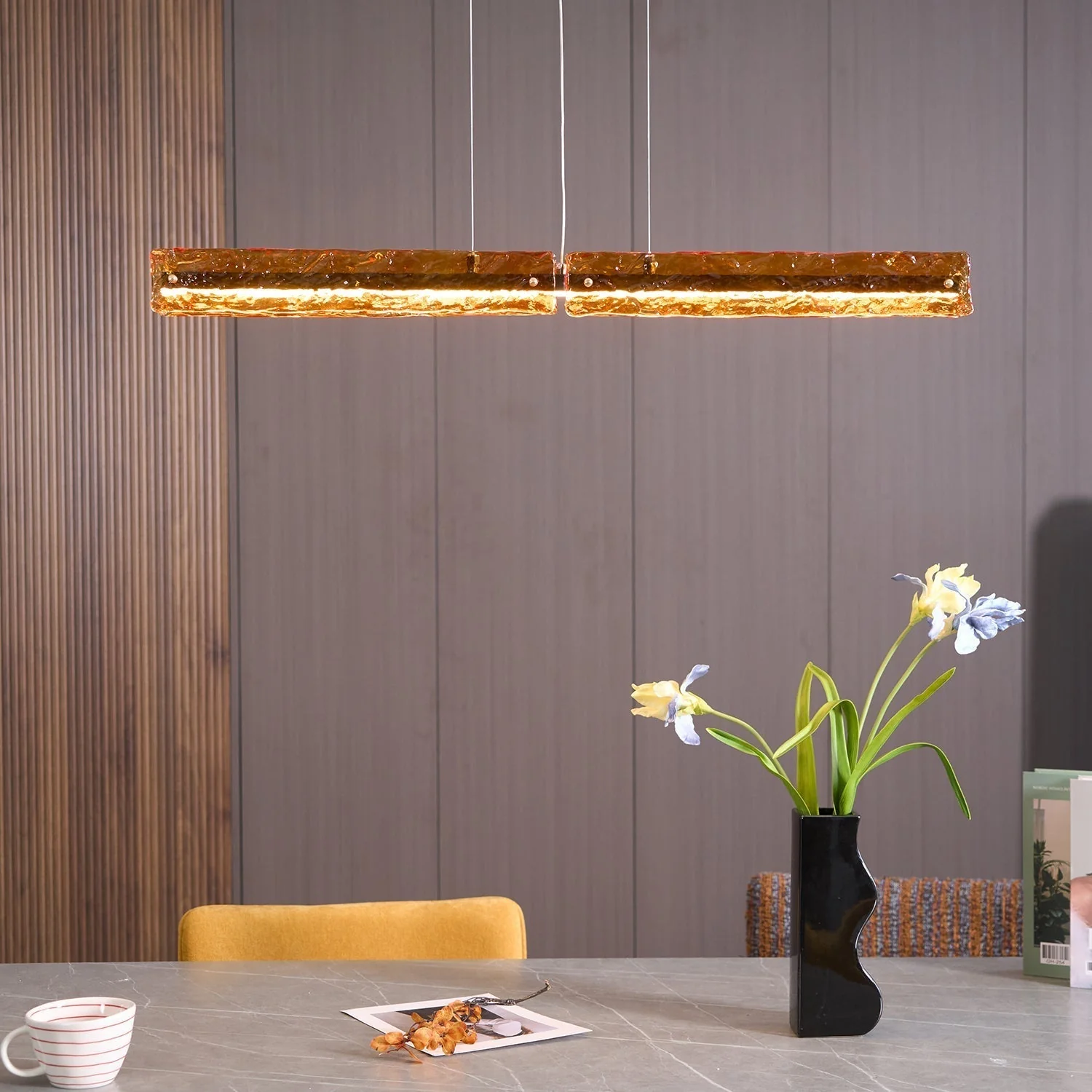 Avnorira Modern Minimalist Linear Island Glass Pendant Lamp - Image 3