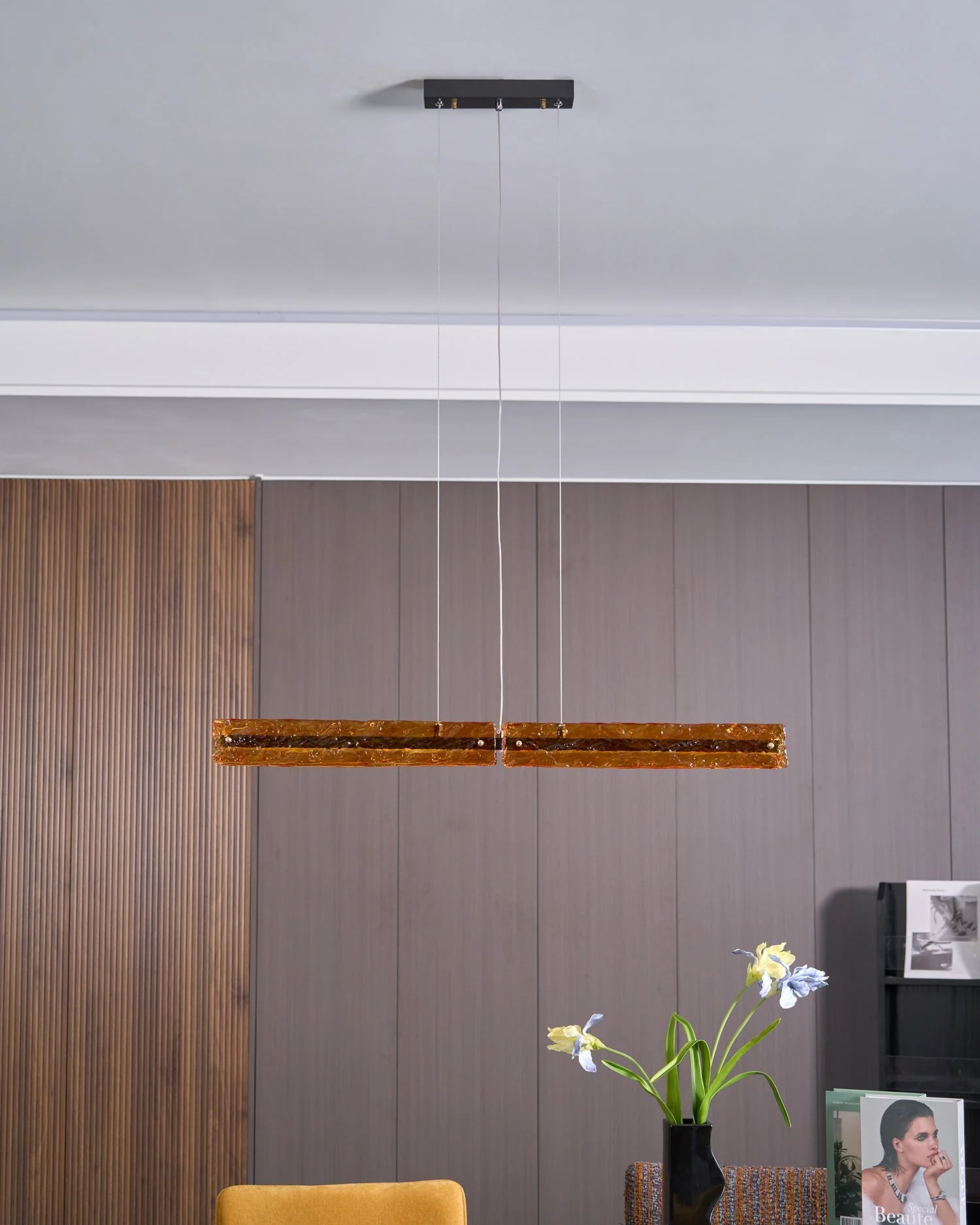 Avnorira Modern Minimalist Linear Island Glass Pendant Lamp - Image 5