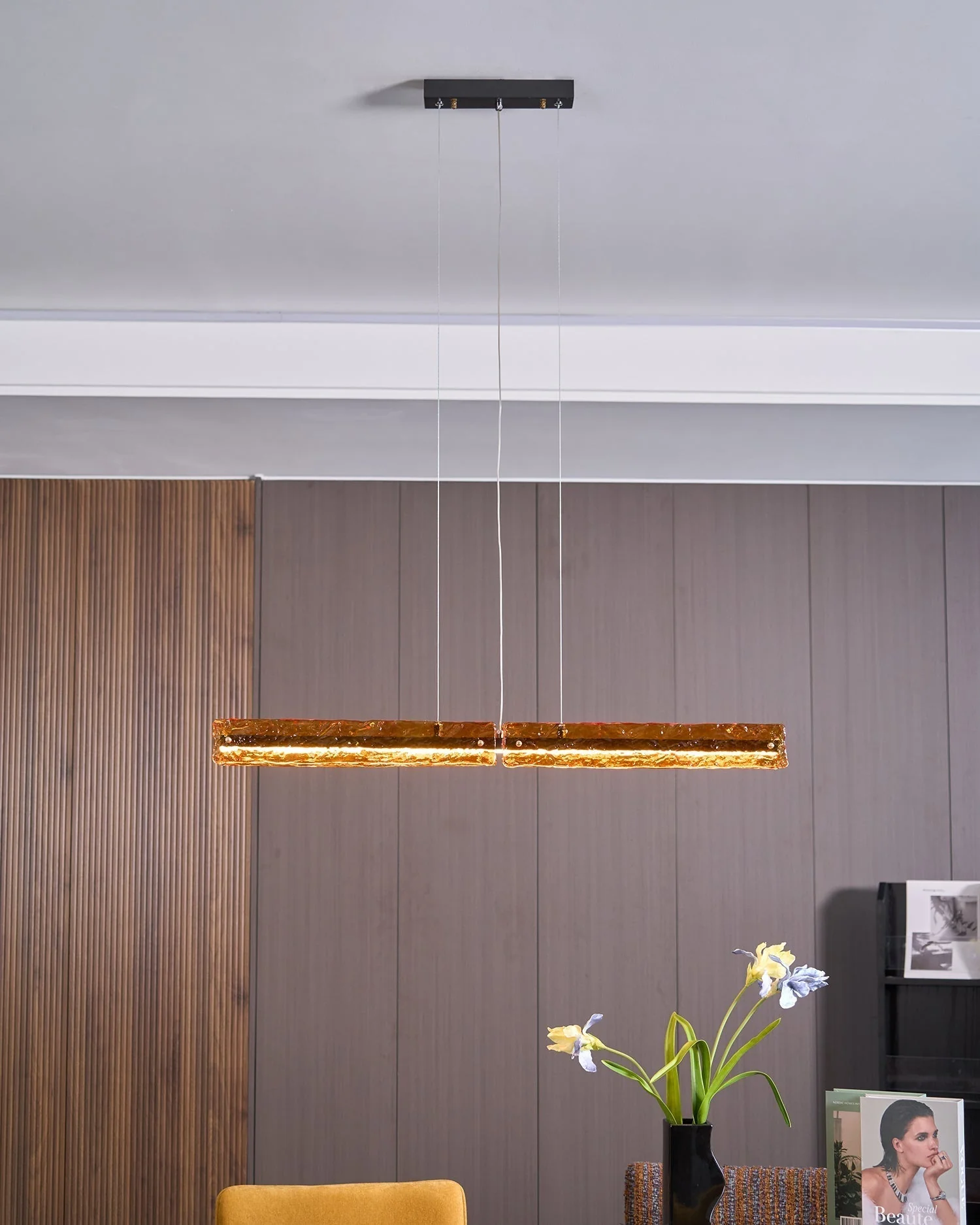 Avnorira Modern Minimalist Linear Island Glass Pendant Lamp - Image 6