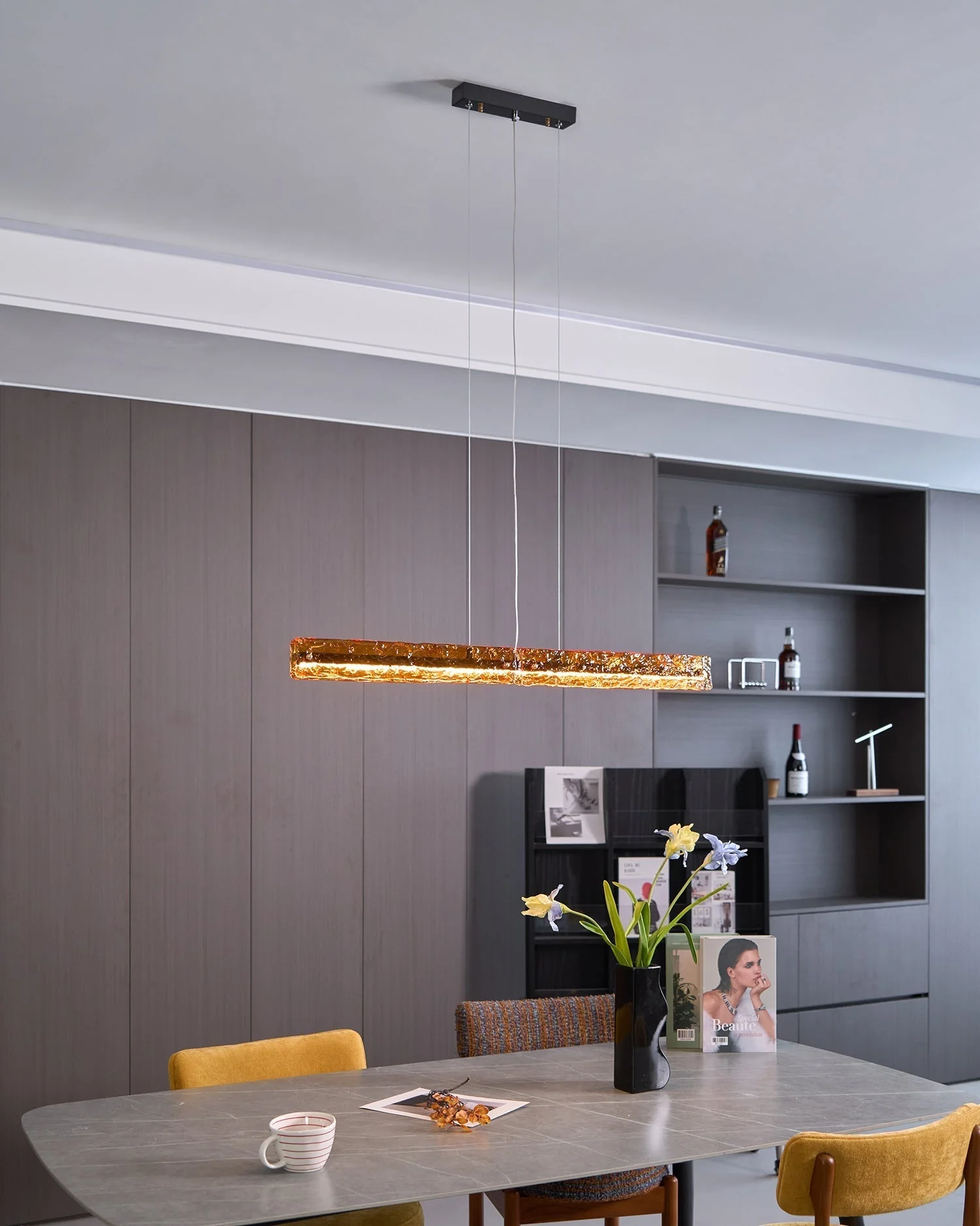 Avnorira Modern Minimalist Linear Island Glass Pendant Lamp - Image 7