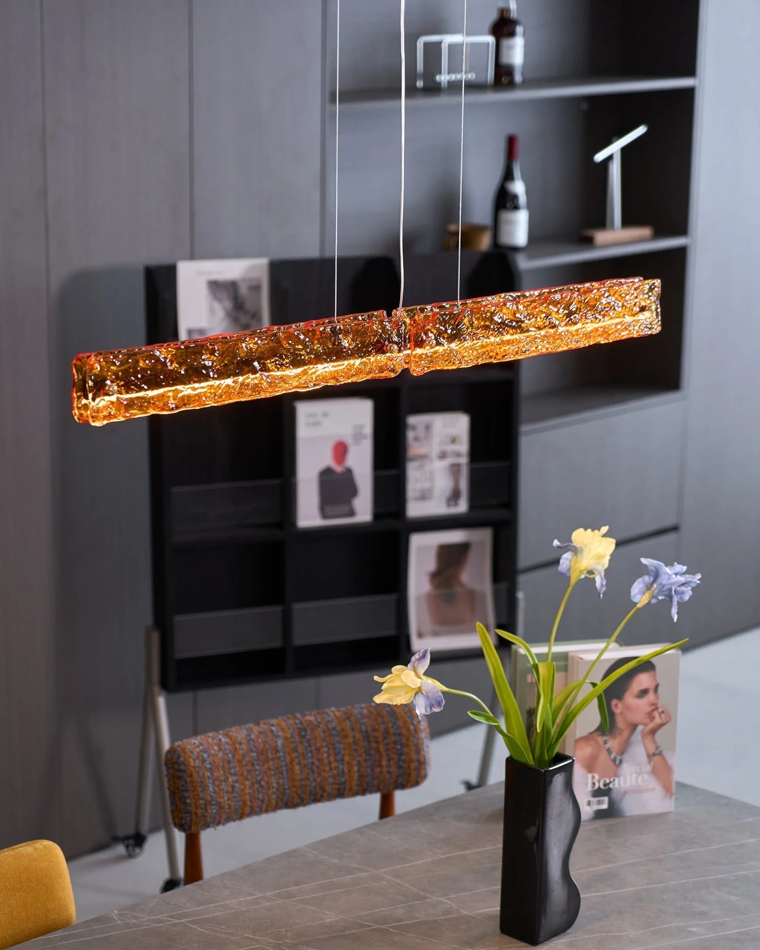 Avnorira Modern Minimalist Linear Island Glass Pendant Lamp - Image 8