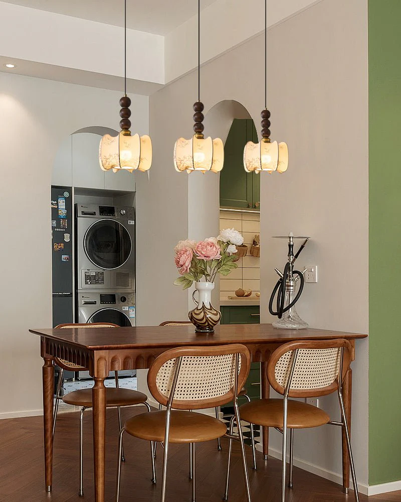 Avshaara Traditional Elegance Vintage Fabric Wood Pendant Light - Image 18
