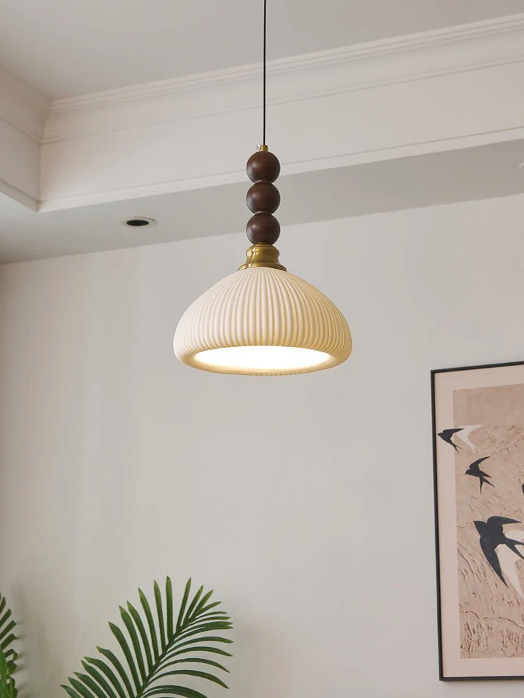 Avshaara Traditional Elegance Vintage Fabric Wood Pendant Light - Image 26