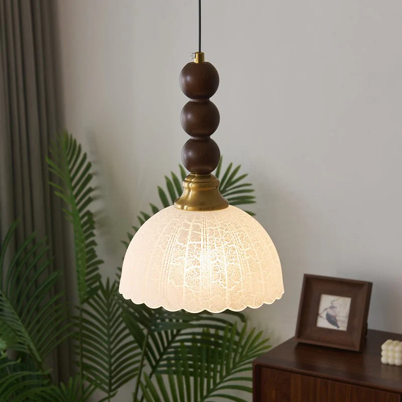 Avshaara Traditional Elegance Vintage Fabric Wood Pendant Light - Image 28