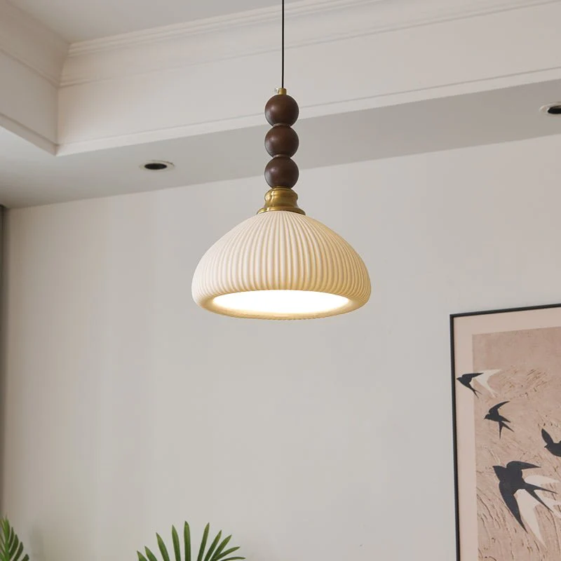 Avshaara Traditional Elegance Vintage Fabric Wood Pendant Light - Image 32