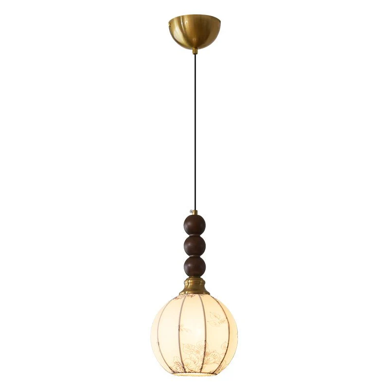 Avshaara Traditional Elegance Vintage Fabric Wood Pendant Light - Image 41