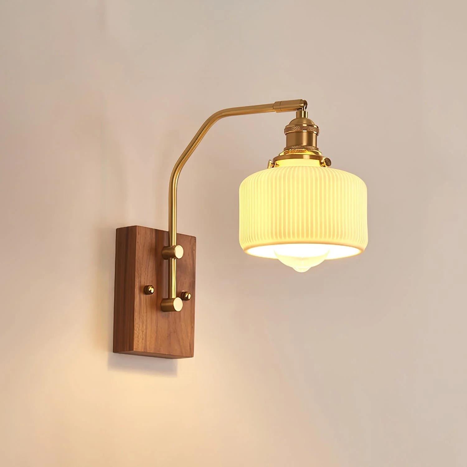 Avveleth Elegance Vintage Walnut Wall Lamp - Image 17