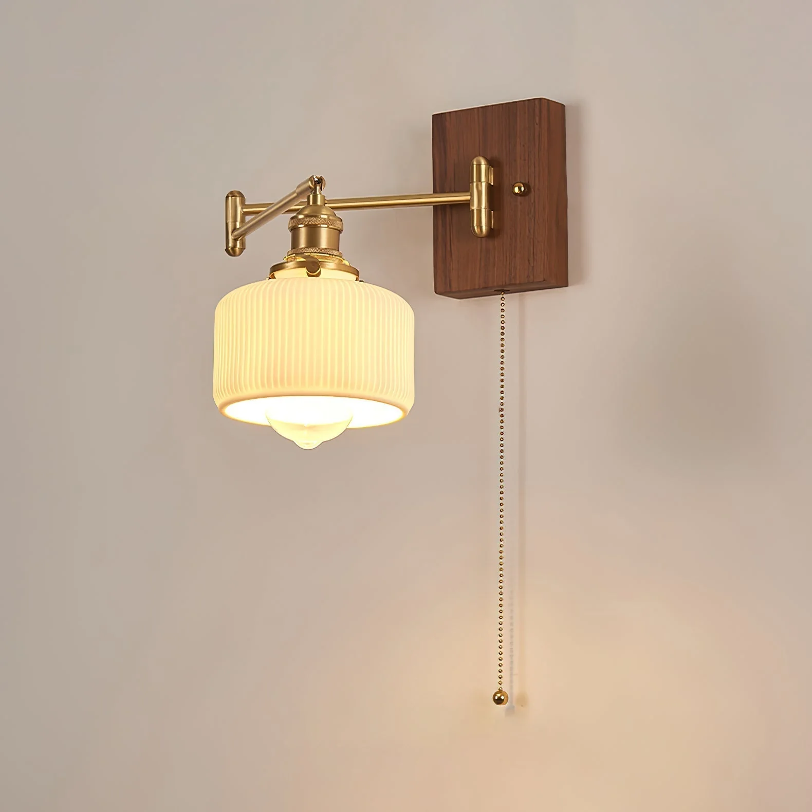 Avveleth Elegance Vintage Walnut Wall Lamp - Image 21