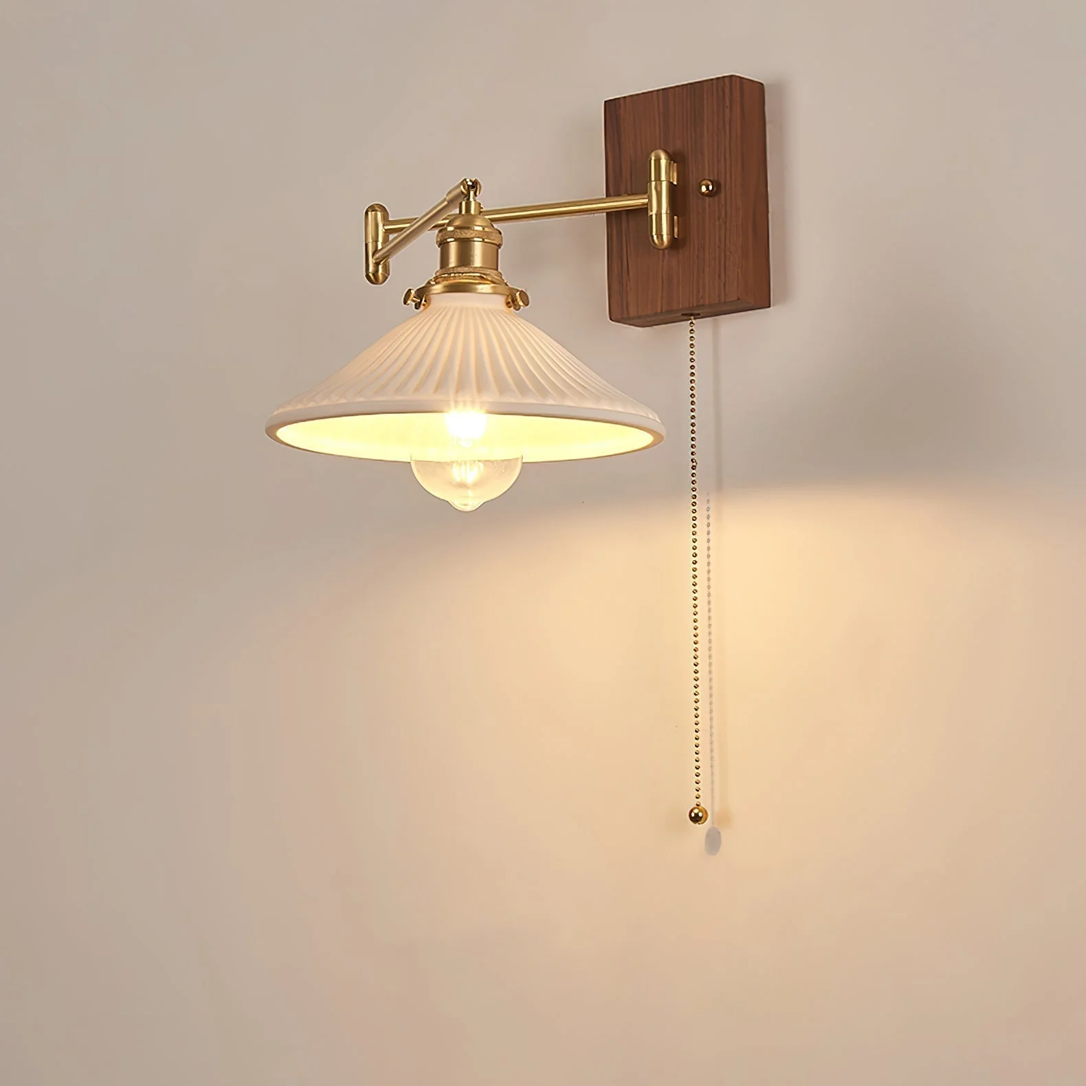 Avveleth Elegance Vintage Walnut Wall Lamp - Image 24