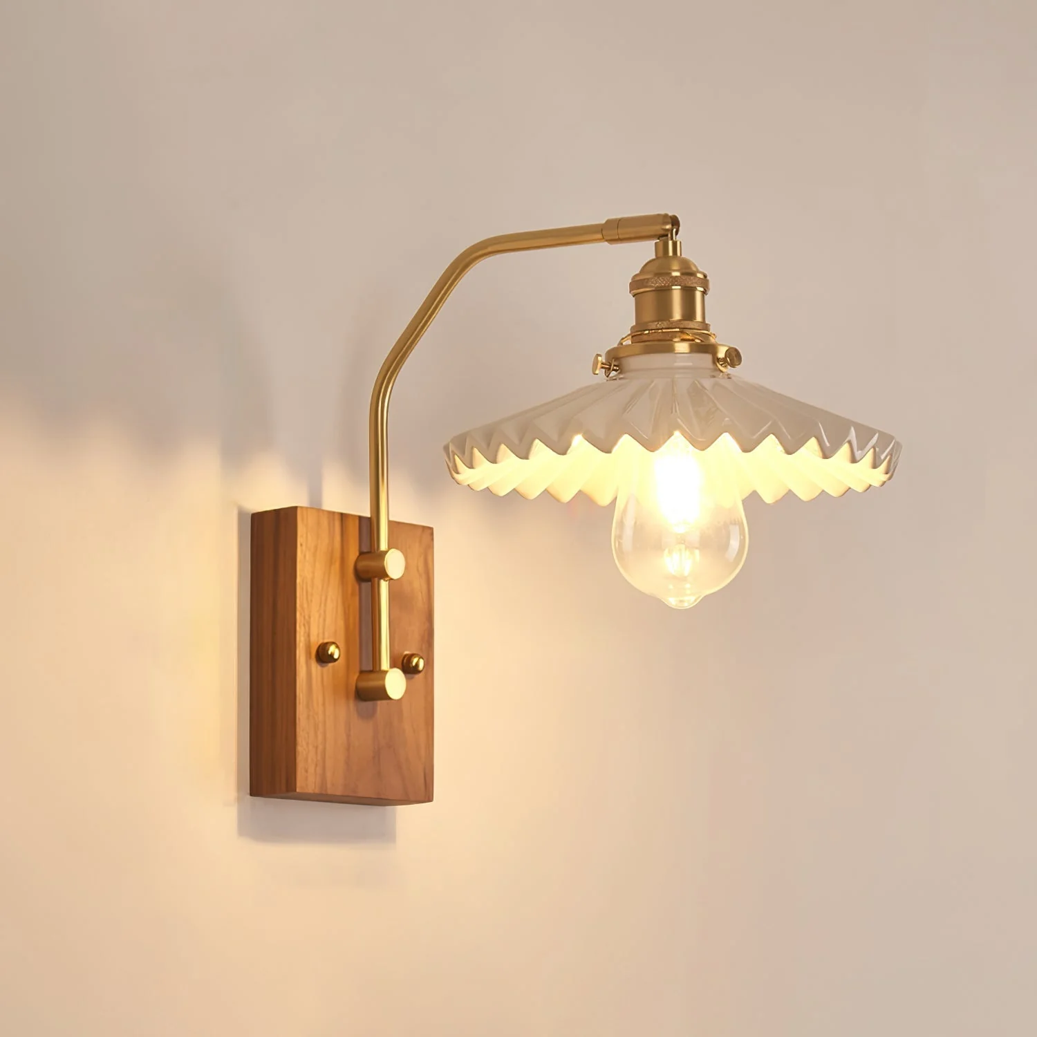 Avveleth Elegance Vintage Walnut Wall Lamp - Image 32
