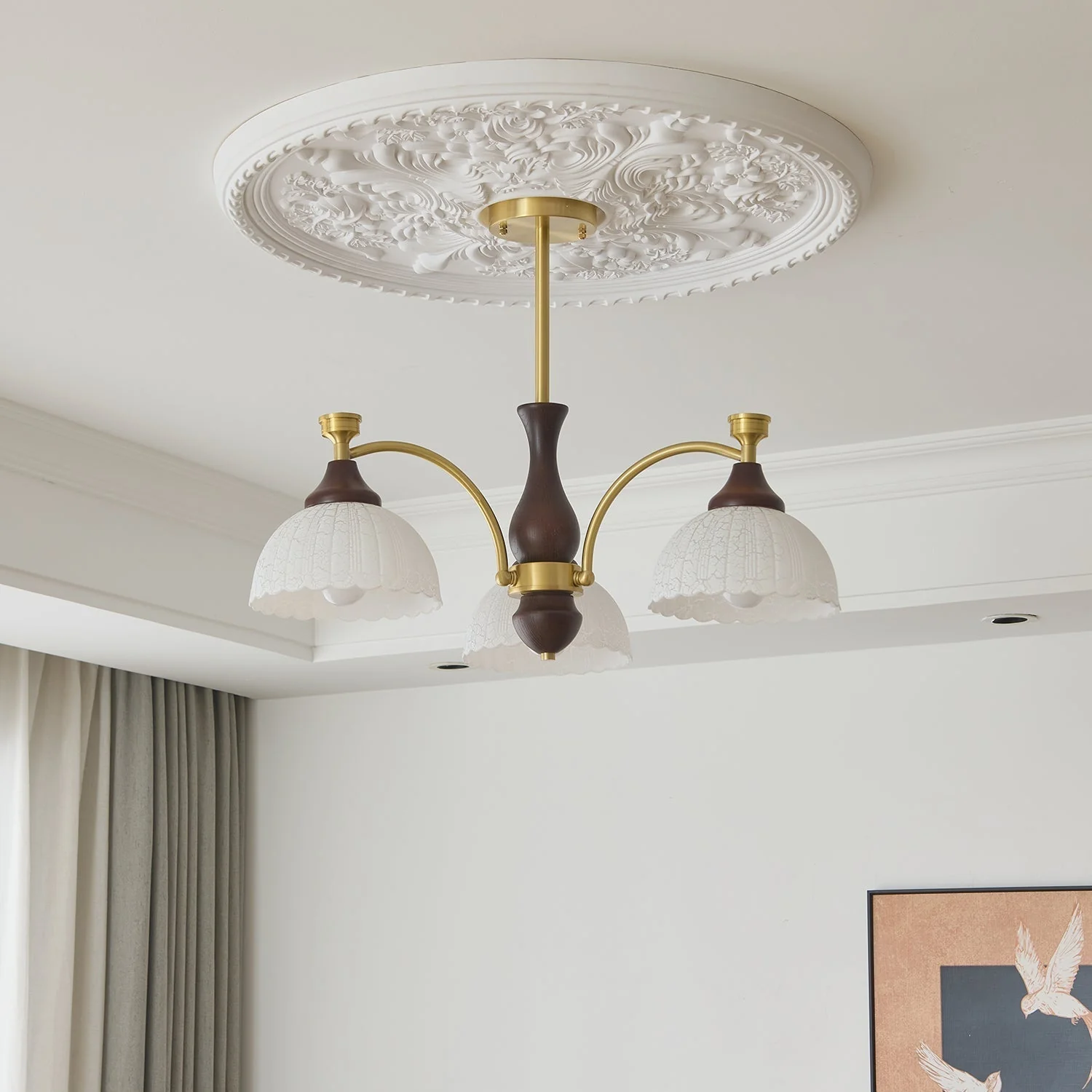 Avvynila Traditional Elegance Vintage Brass Wood Chandelier - Image 23