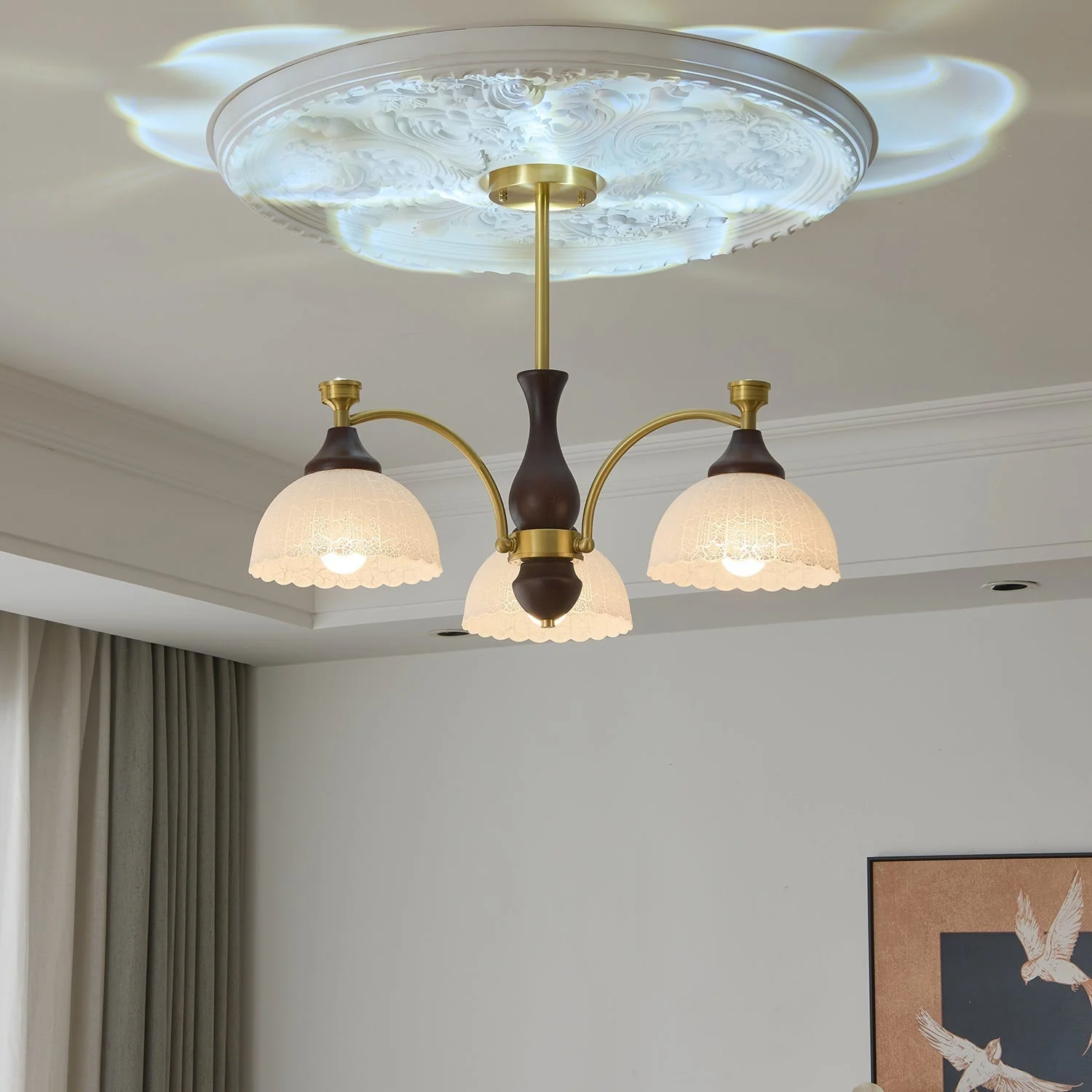 Avvynila Traditional Elegance Vintage Brass Wood Chandelier - Image 26