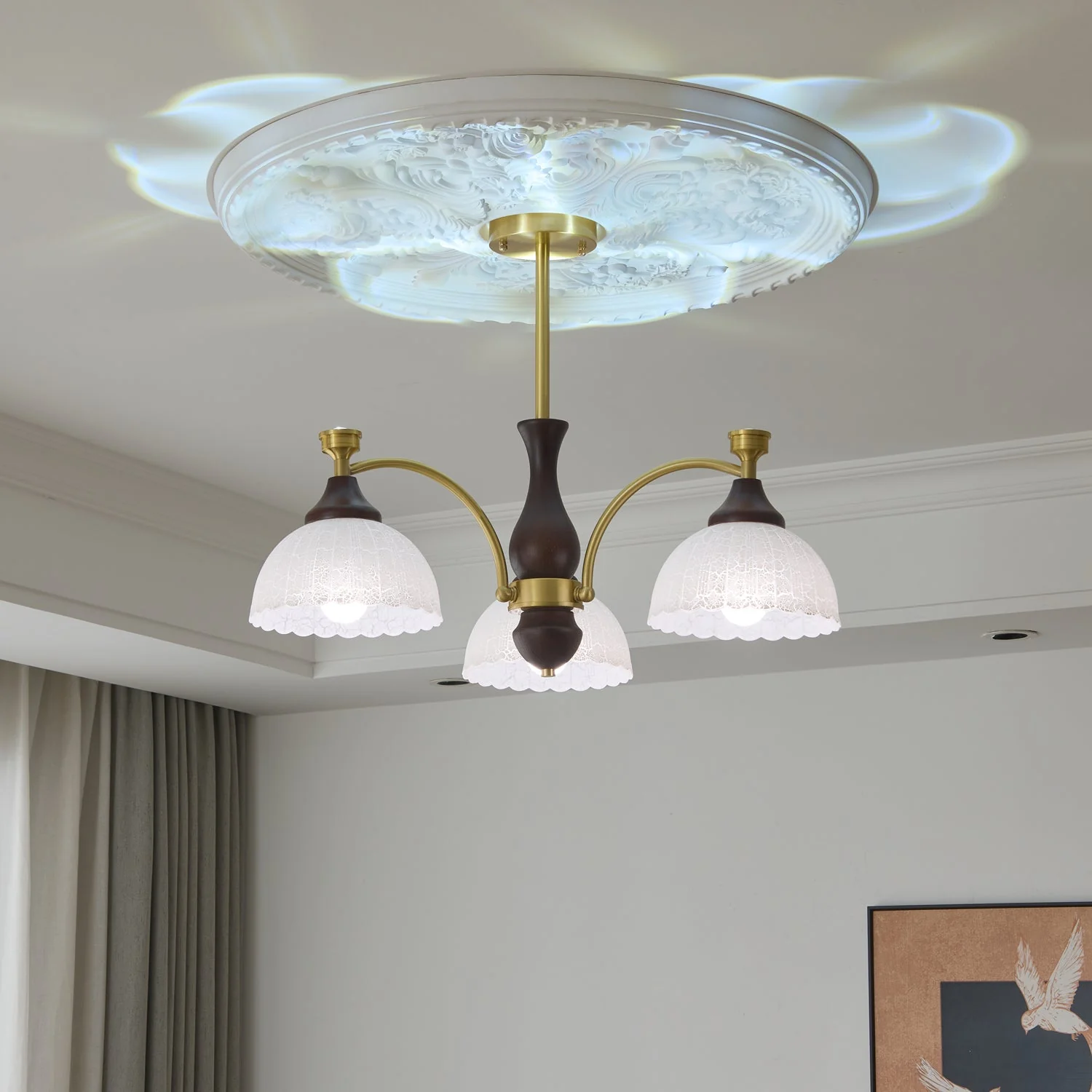 Avvynila Traditional Elegance Vintage Brass Wood Chandelier - Image 27