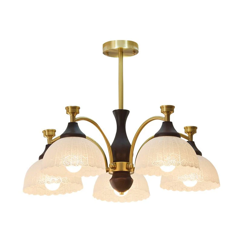 Avvynila Traditional Elegance Vintage Brass Wood Chandelier - Image 3