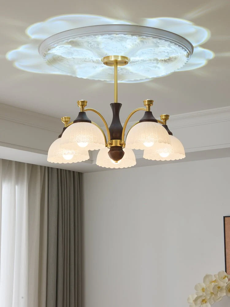Avvynila Traditional Elegance Vintage Brass Wood Chandelier - Image 6