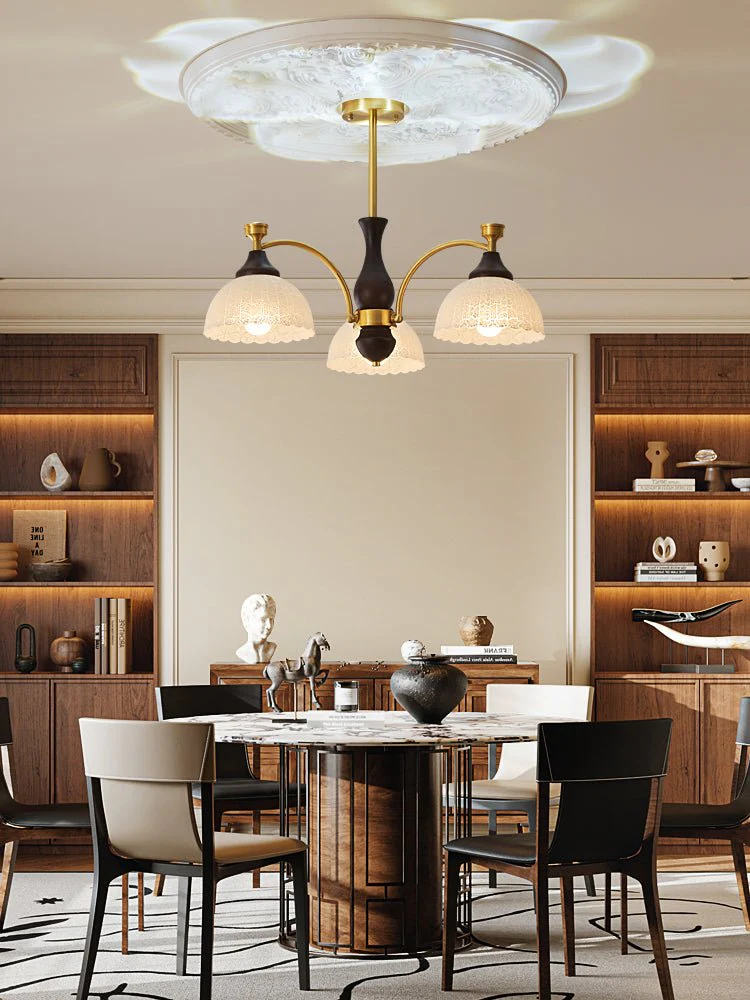Avvynila Traditional Elegance Vintage Brass Wood Chandelier - Image 9