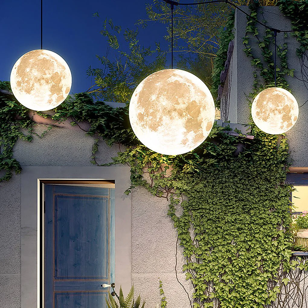 Barbara Moon Texture Landscape Resin Outdoor Chandelier Light - Image 3