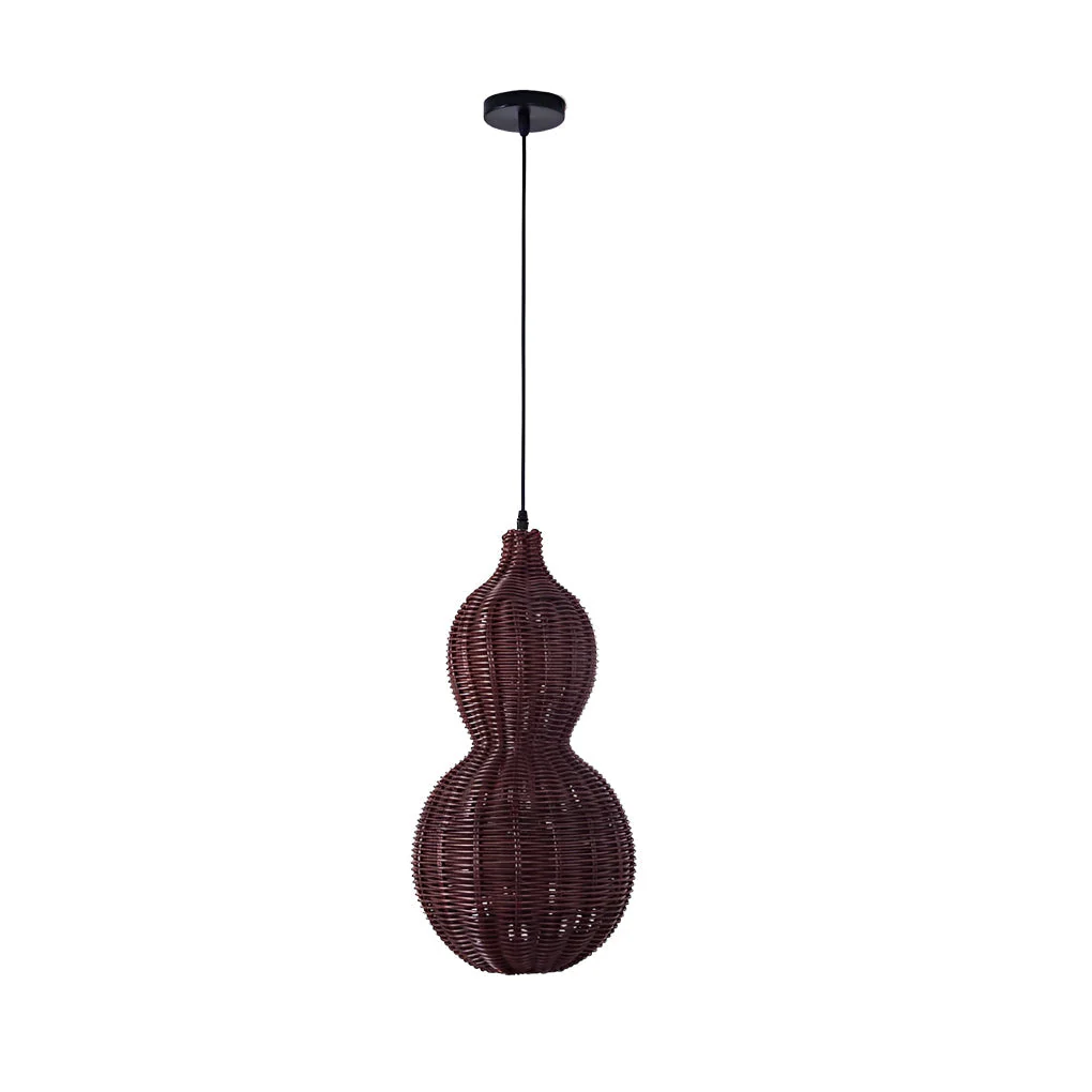Bata Woven Gourd Rattan Outdoor Pendant Light - Image 3