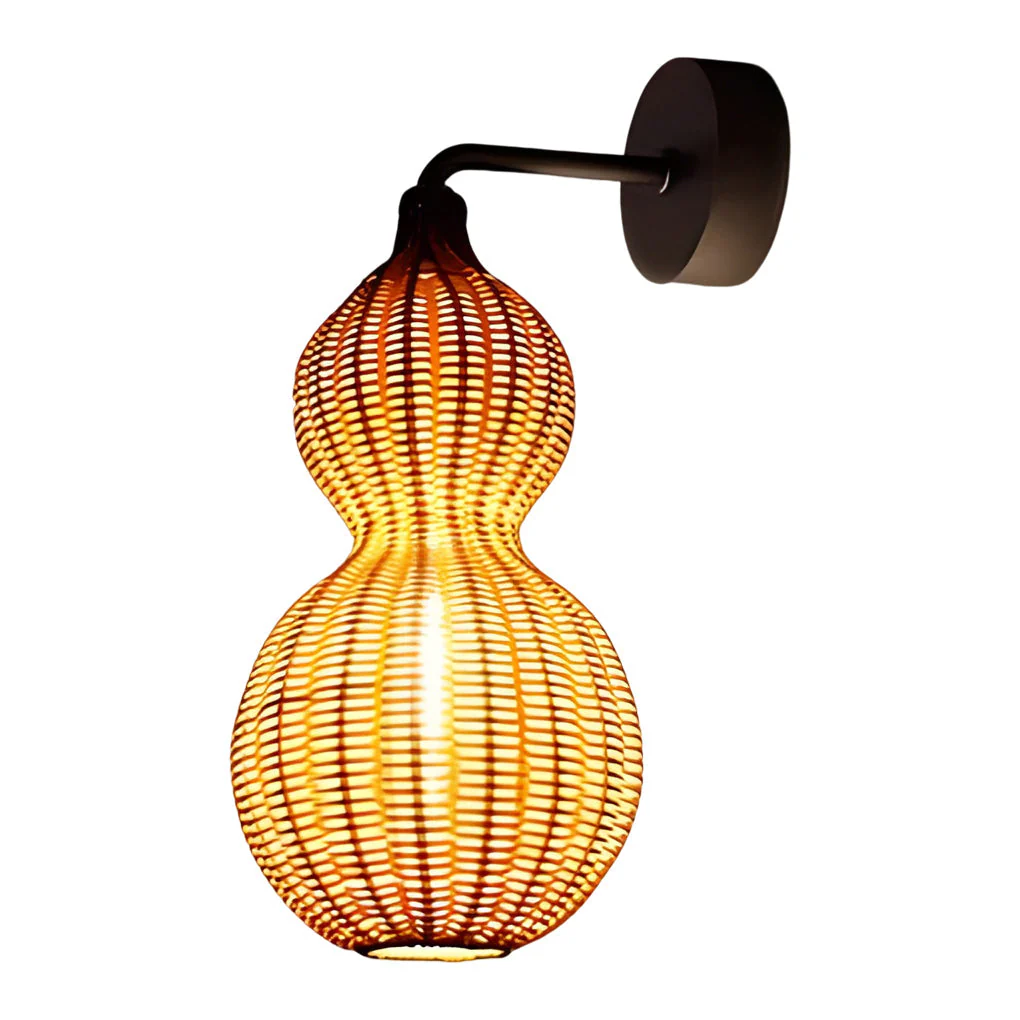 Bata Woven Gourd Rattan Outdoor Pendant Light - Image 4