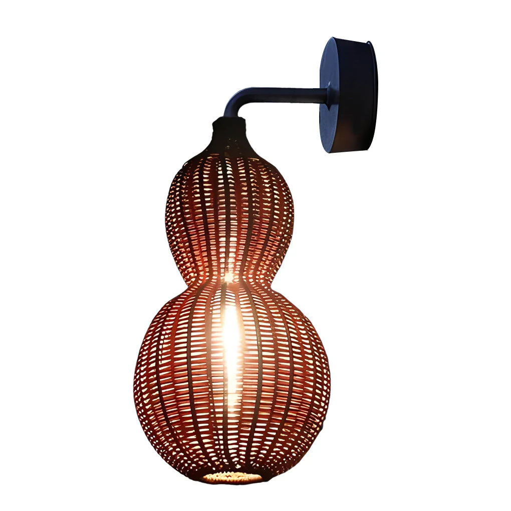 Bata Woven Gourd Rattan Outdoor Pendant Light - Image 5