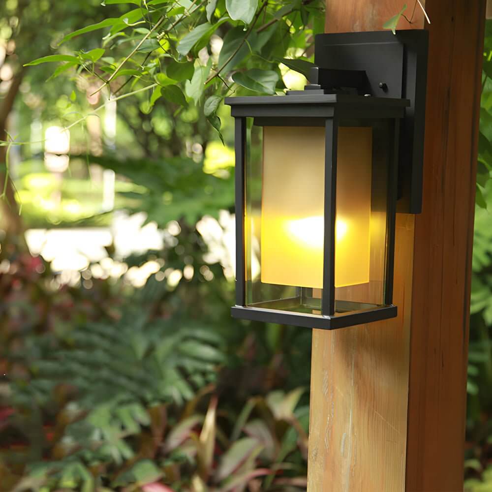 Belln Square Classic Glass Outdoor Wall Lantern - Image 3