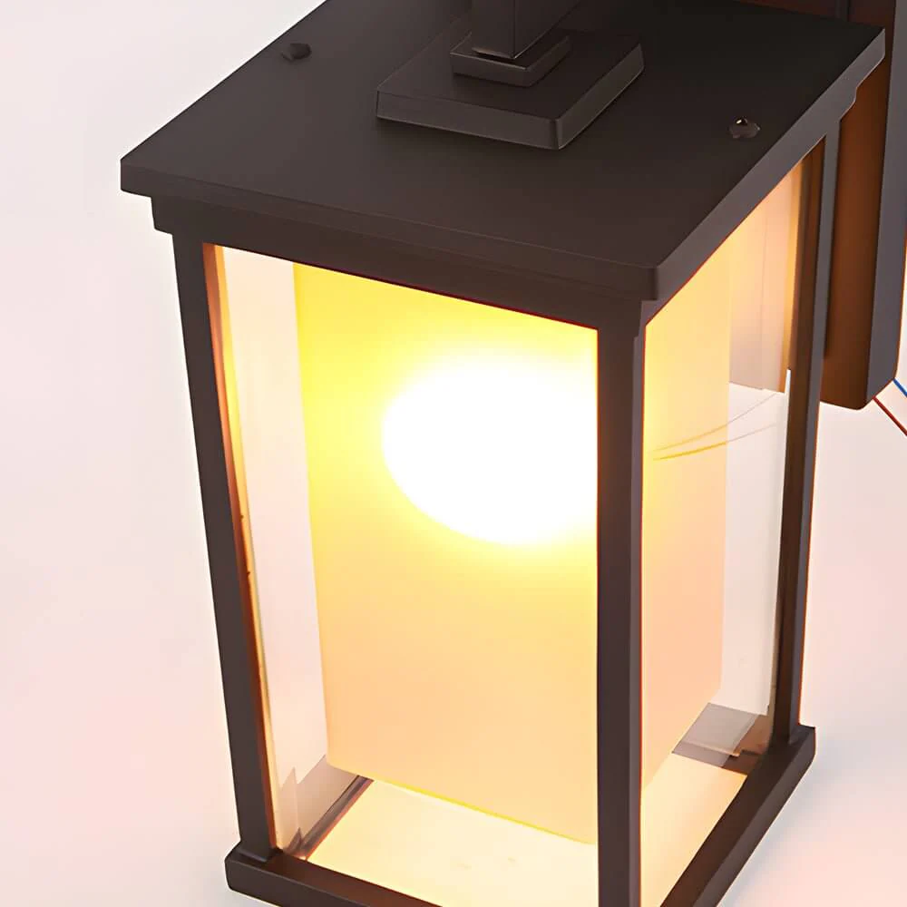 Belln Square Classic Glass Outdoor Wall Lantern - Image 4