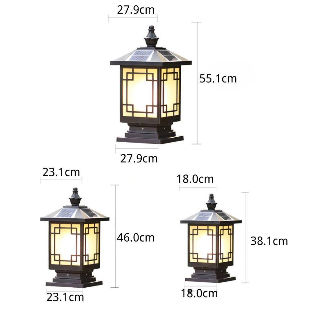 Bertte Retro Grilles LED Outdoor Fence Post Lights - Image 9