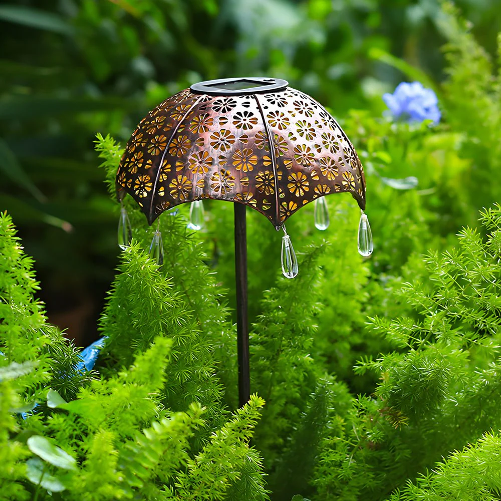 Besa Retro Umbrella Colorful Outdoor Pathway Lighting - Image 3